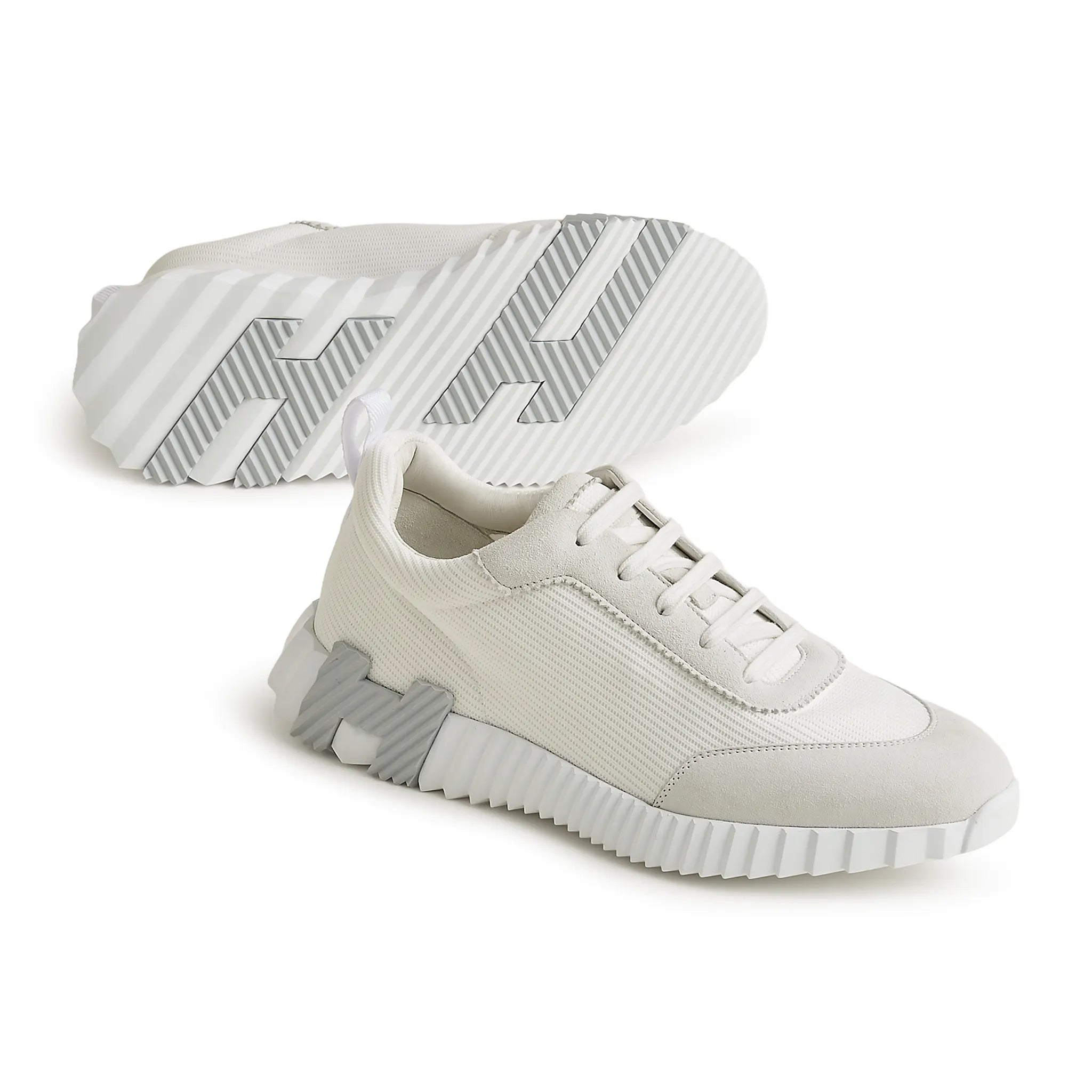 Sole Side view of Hermes Paris Bouncing Sneaker Blanc H231764ZH90390