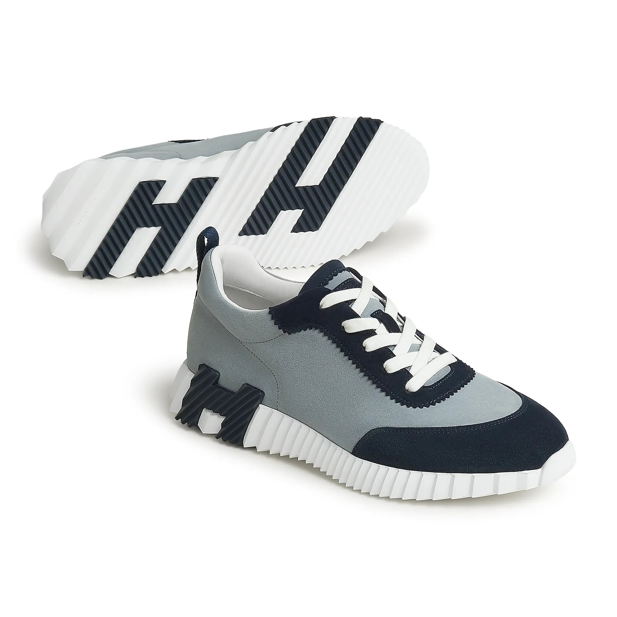 Sole Side View of Hermes Paris Bouncing Sneaker Bleu Galet Marine H262851ZHBL410