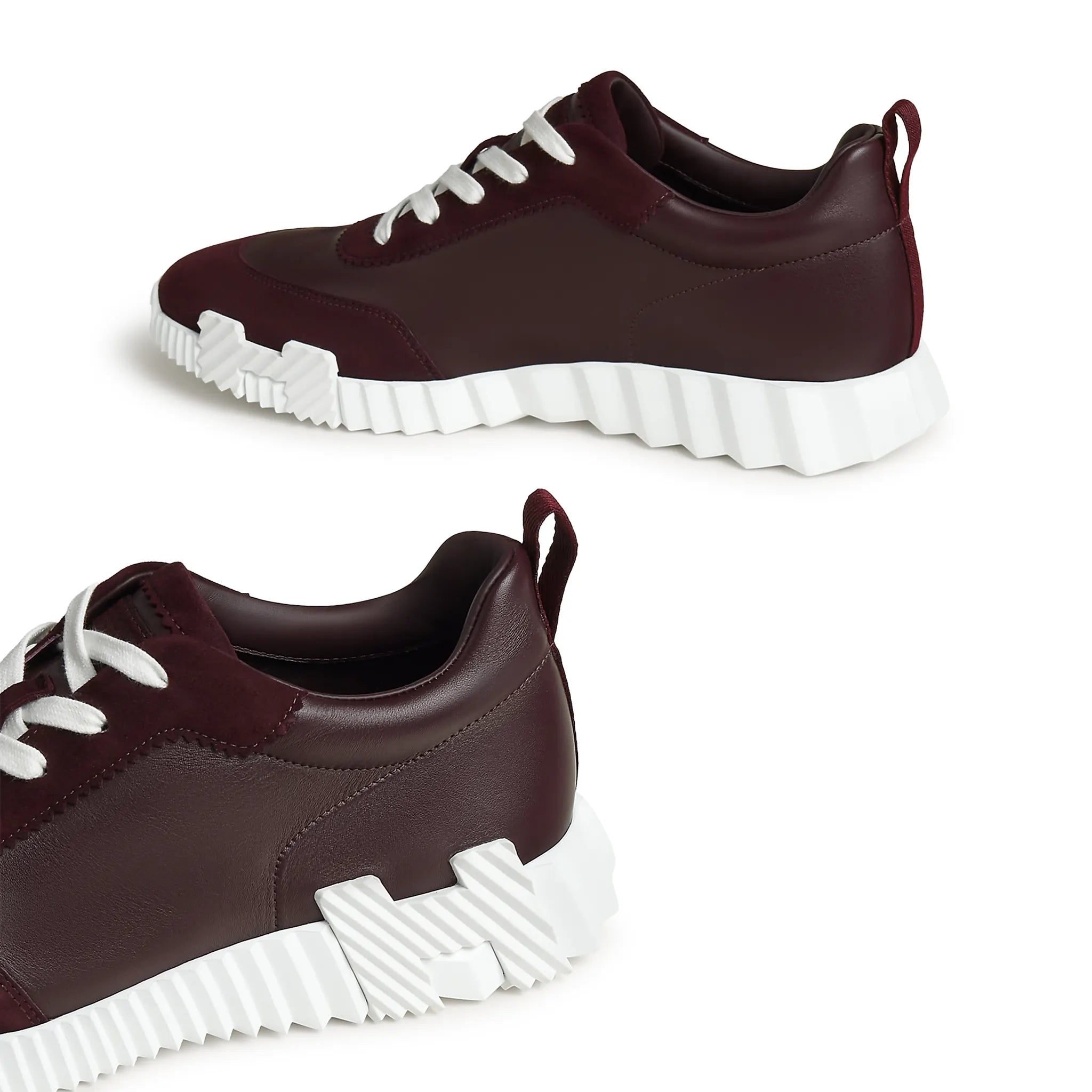 Side View of Hermes Paris Bouncing Sneaker Bordeaux H221898ZHGN420