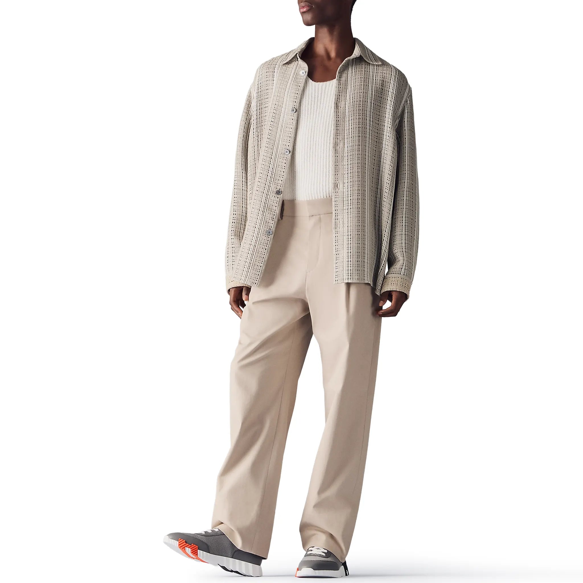 Model View of Hermès Paris Bouncing Sneaker Osmium Grey H261897ZH67410