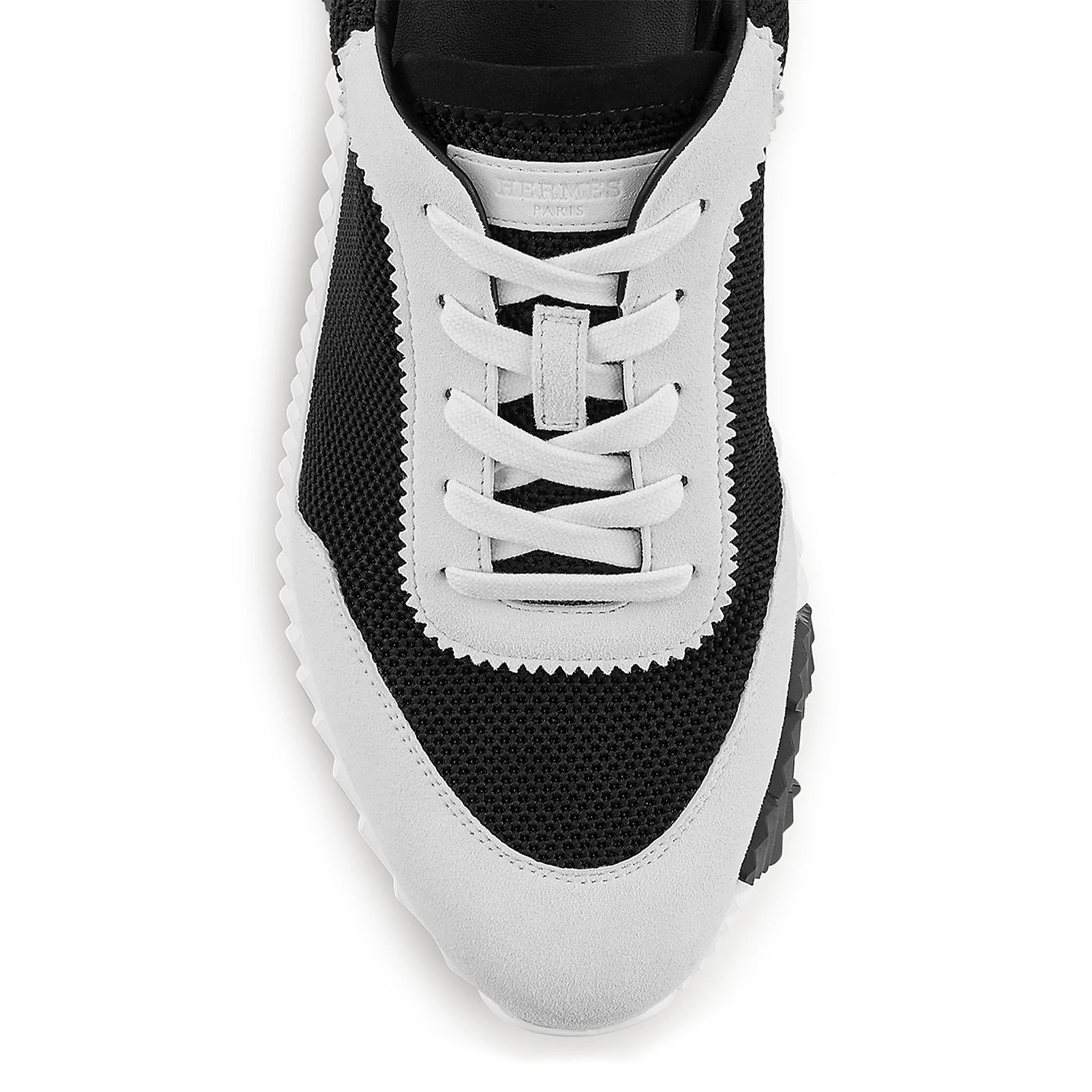 Top view of Hermes Paris Bouncing Sneaker White Black H221897ZH11390