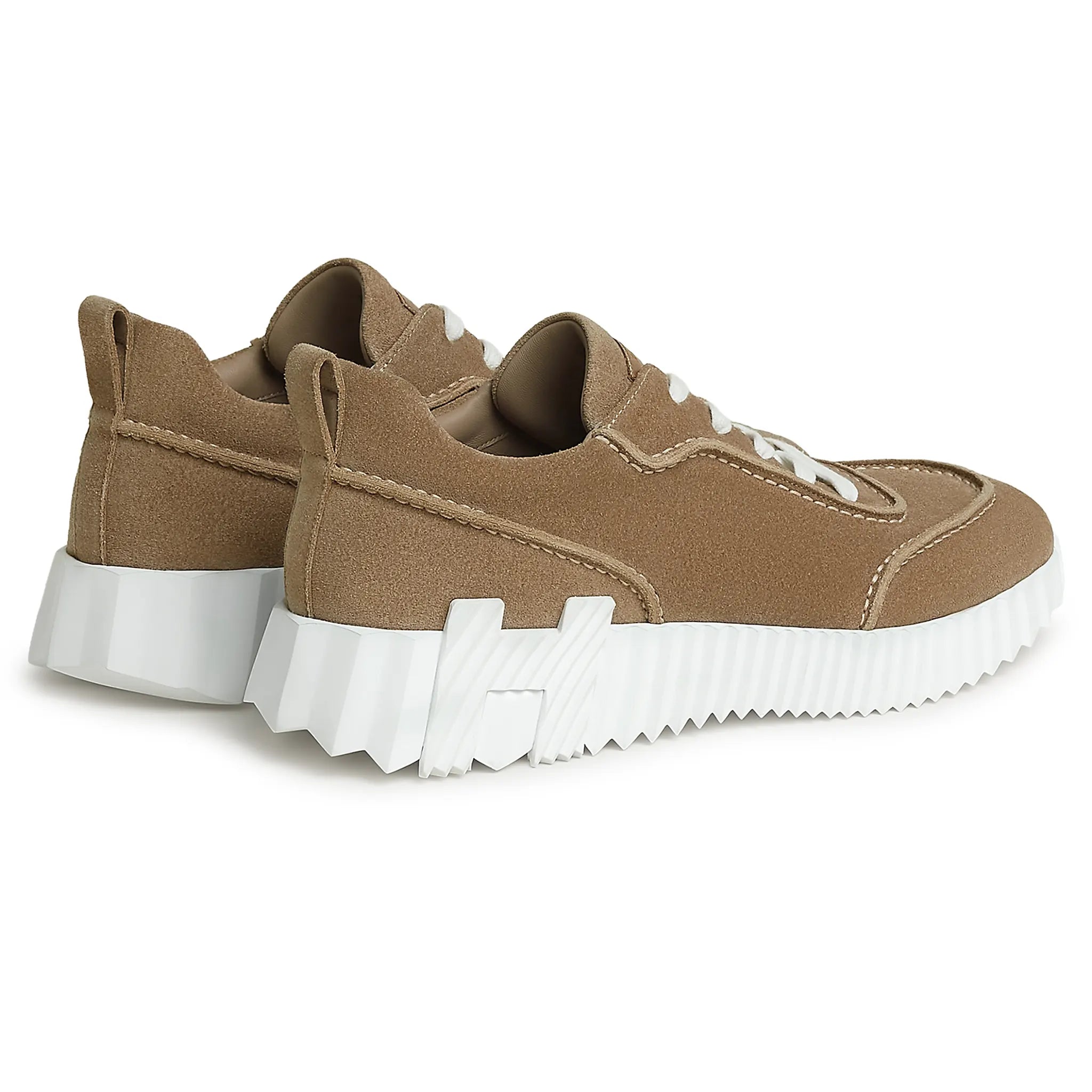 Back Side View of Hermes Paris Bouncing Suede Beige Sable Sneaker H262890ZHC9400