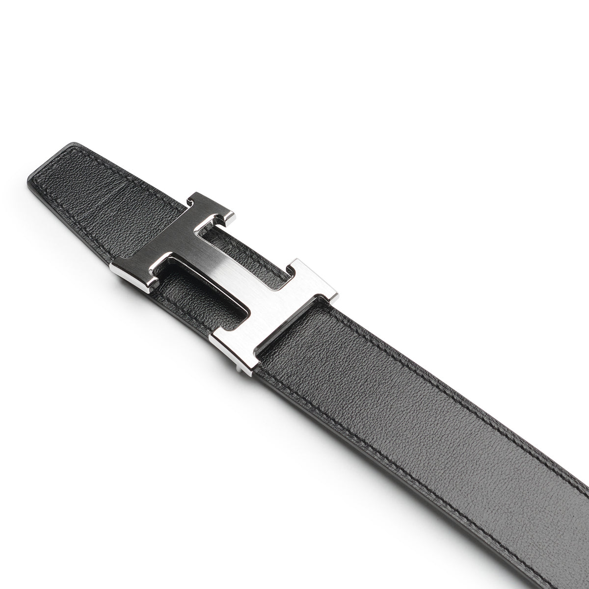 Hermès Paris H Buckle Reversible Leather Strap 32mm Belt Noir