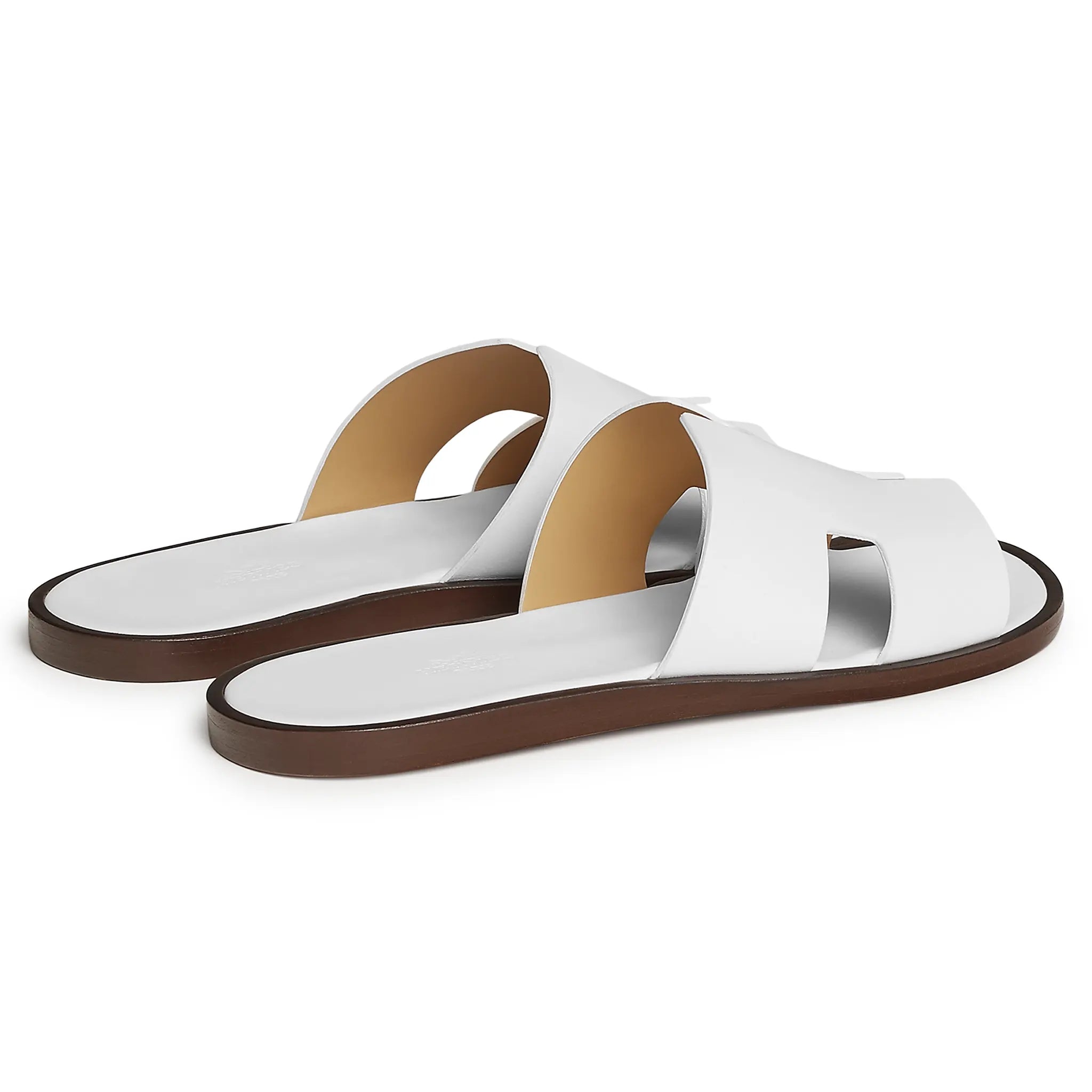 Back Side View of Hermès Paris Izmir White Sandal H041141ZH02390