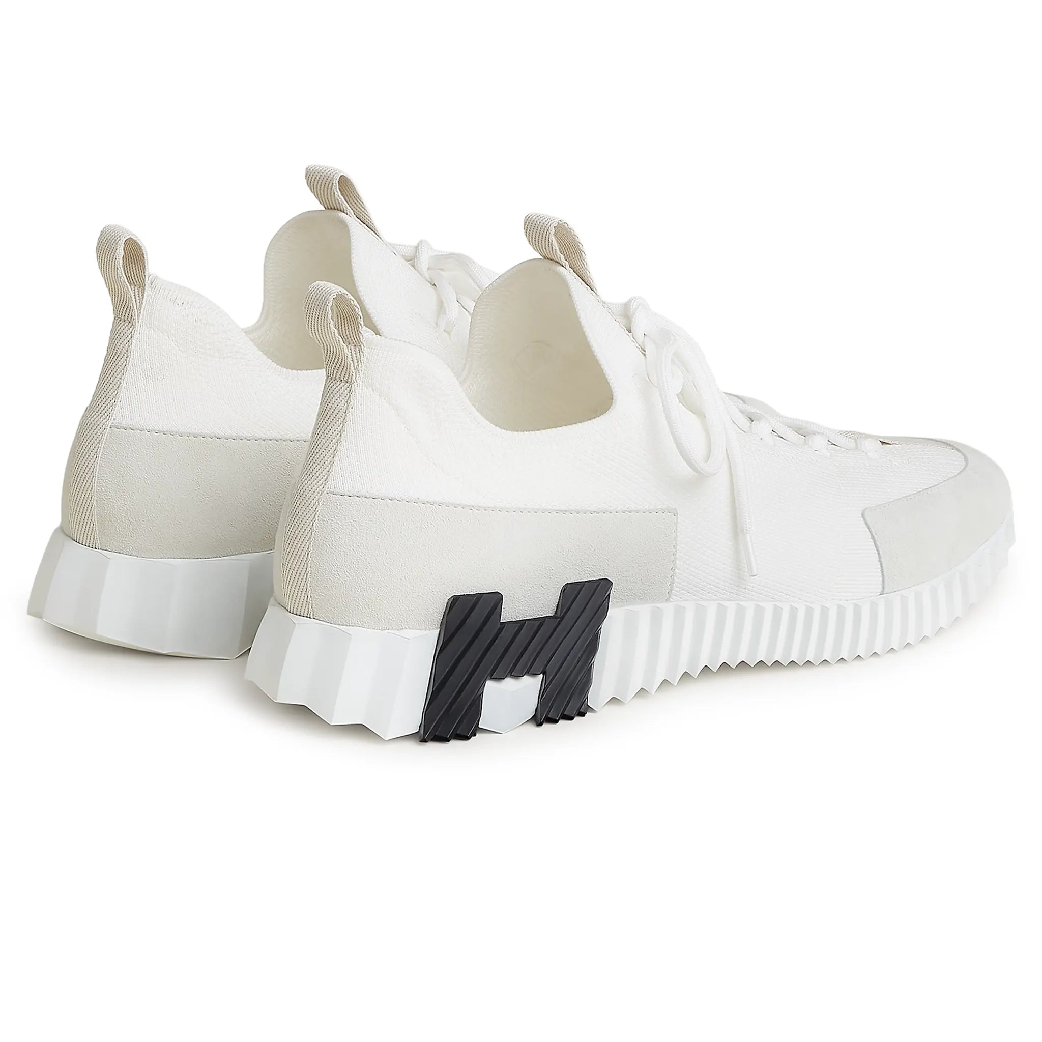 Back Side View of Hermes Paris Lift Slip-On Blanc Sneaker H252858ZH91390