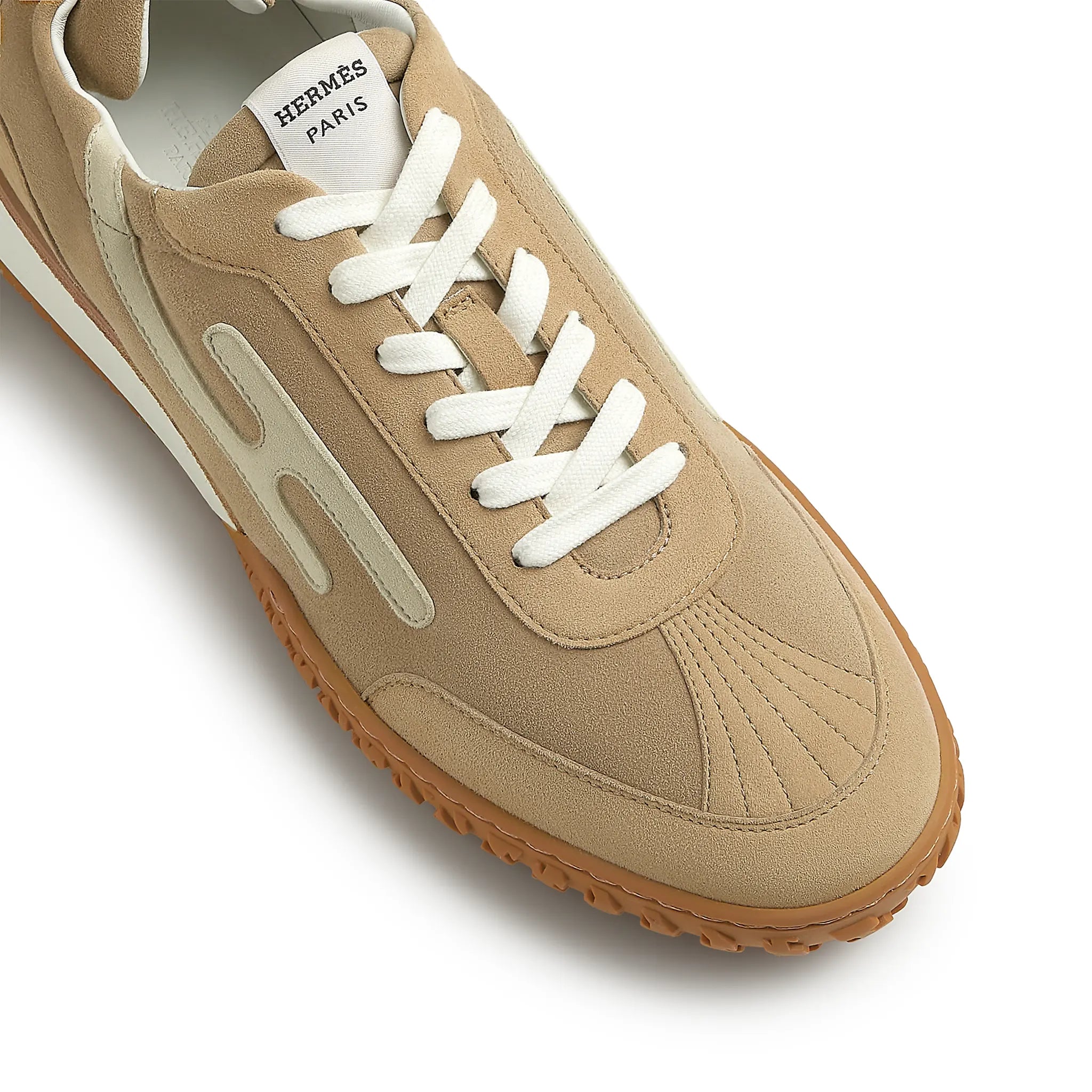 Upper View of Hermes Paris Multicolore Beige Sable Jet Sneaker H242925ZHD1