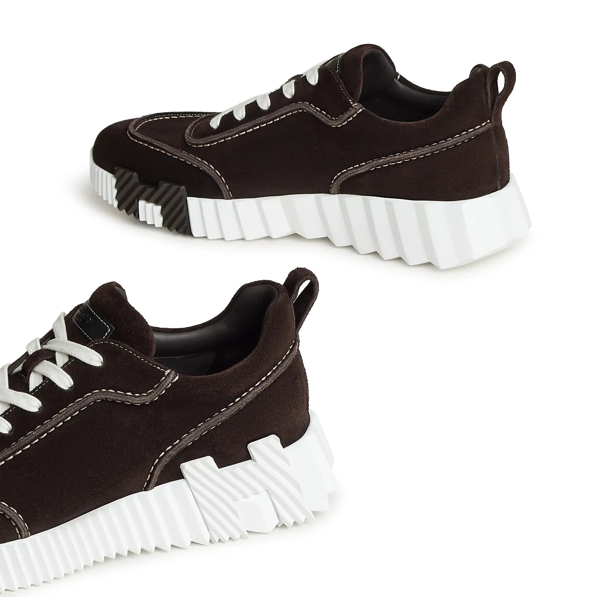 Hermes Paris Next Suede Ebony Maroon Sneaker