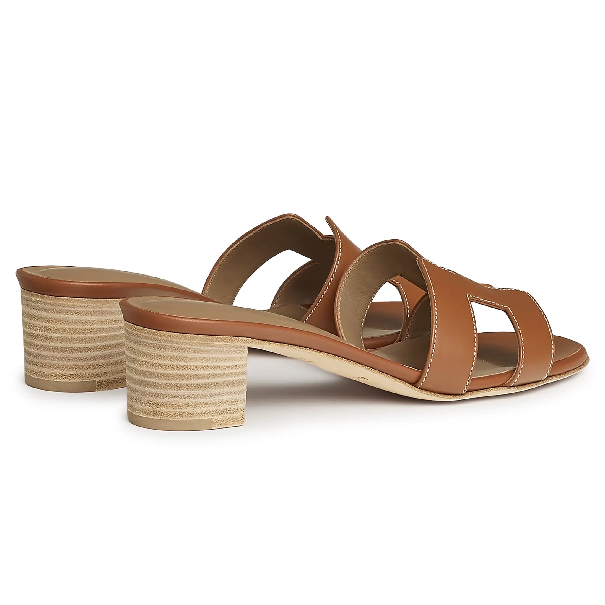 Back Side View of Hermès Paris Oasis Gold Sandal H071002Z 03375