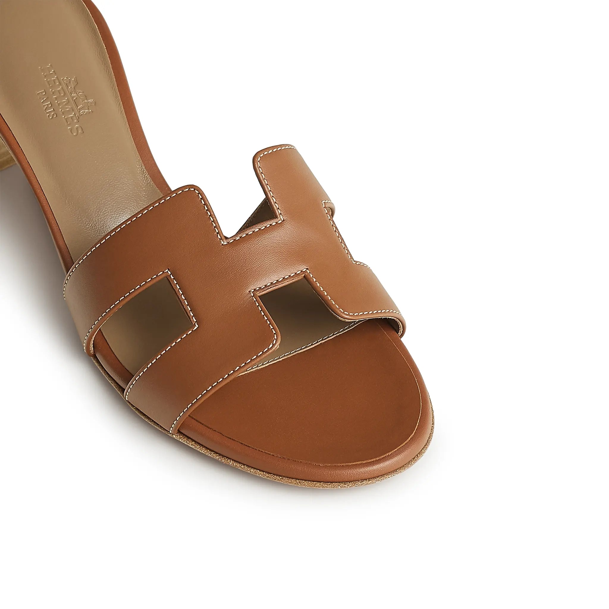 Upper View of Hermès Paris Oasis Gold Sandal H071002Z 03375