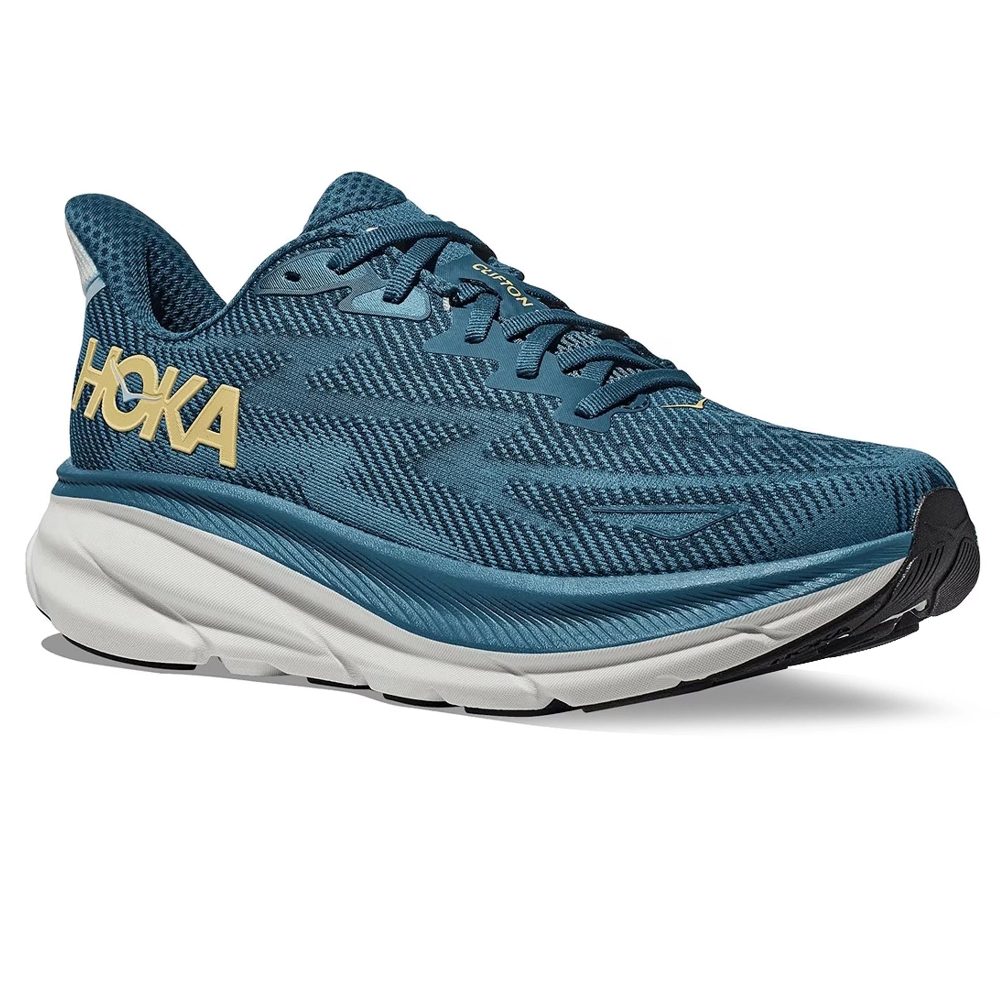 Side Detail view of Hoka Clifton 9 Midnight Steel 196565550965