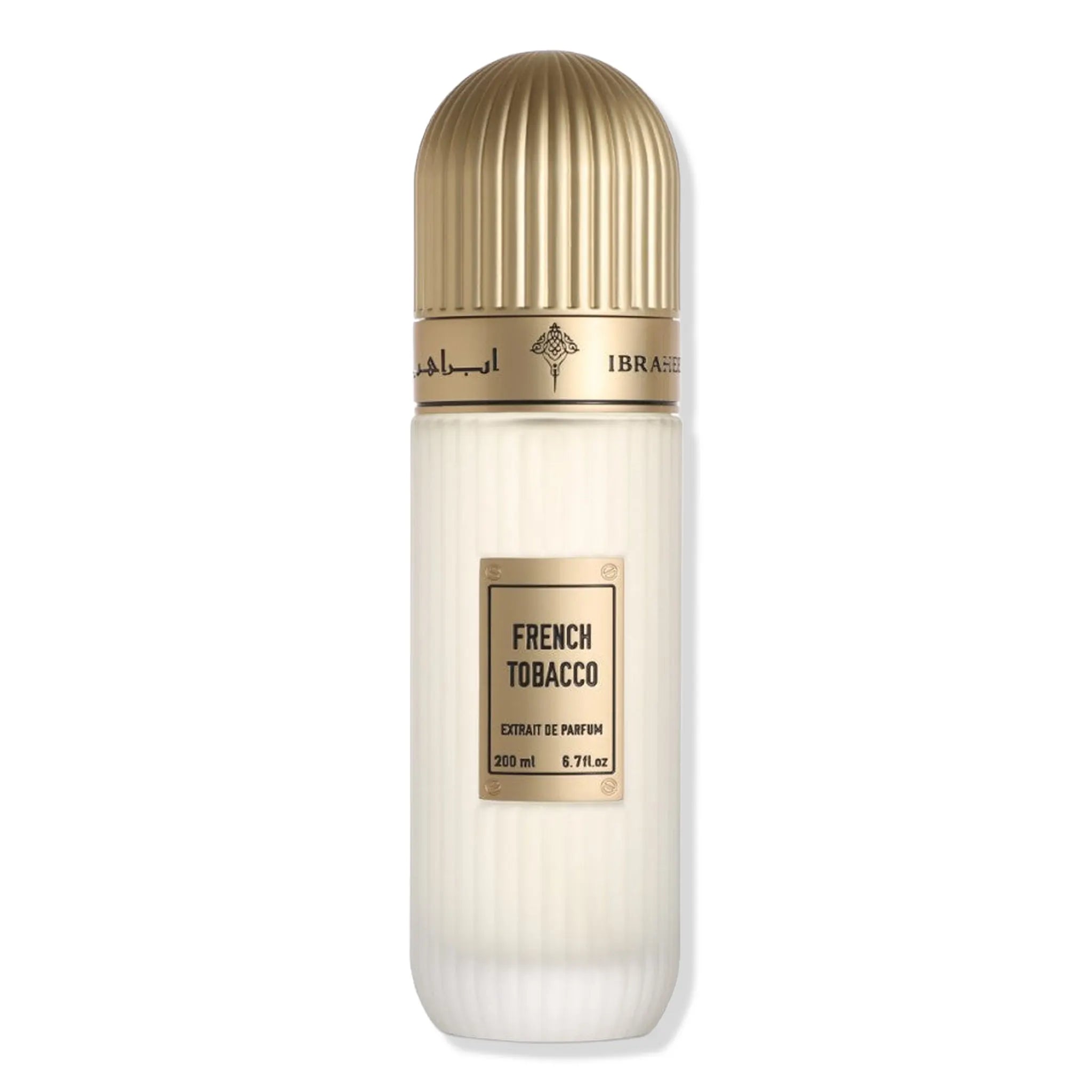 Front View of IBRAQ French Tobacco Extrait De Parfum SAMPLE