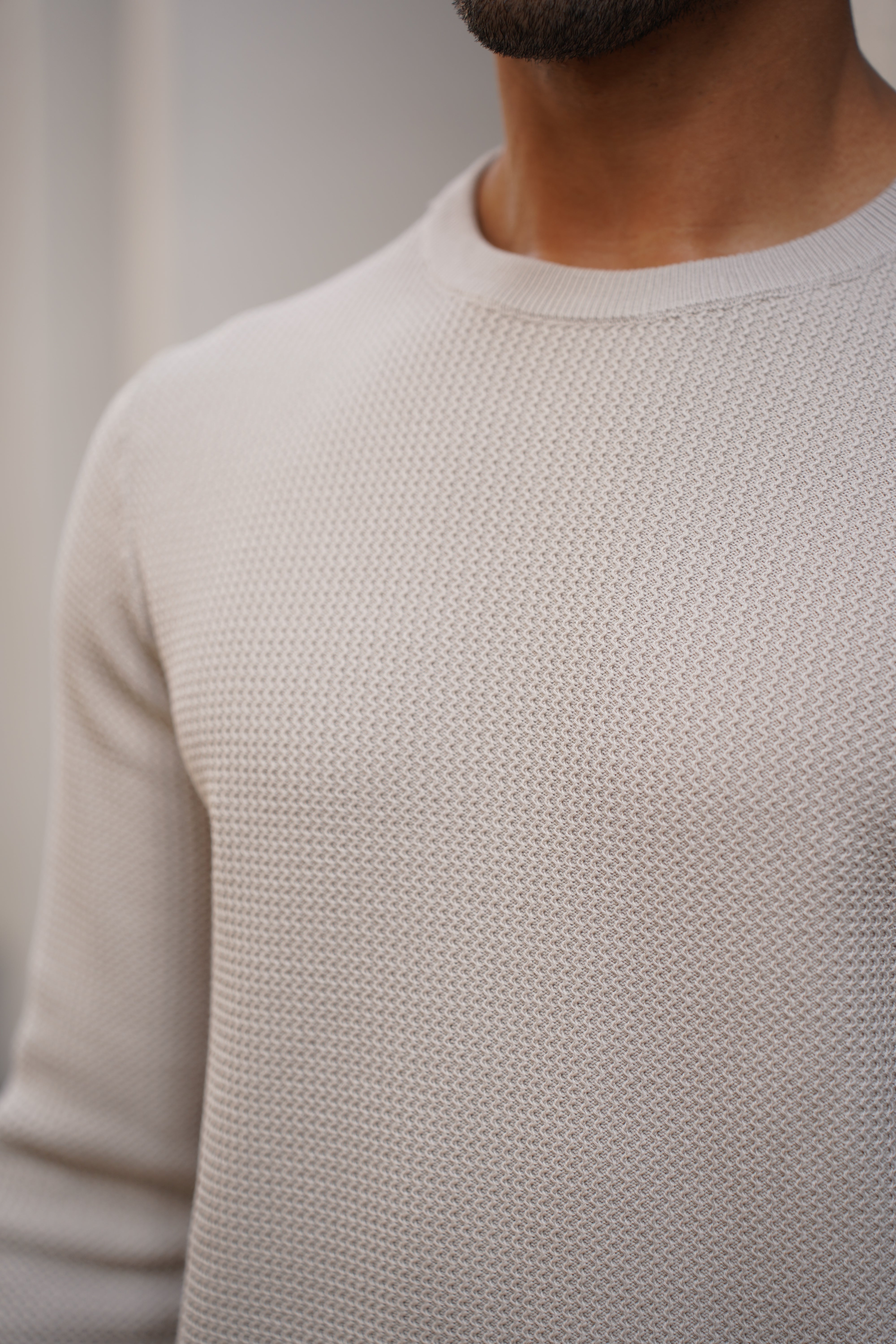 Capo Cable Knit Stone Sweatshirt