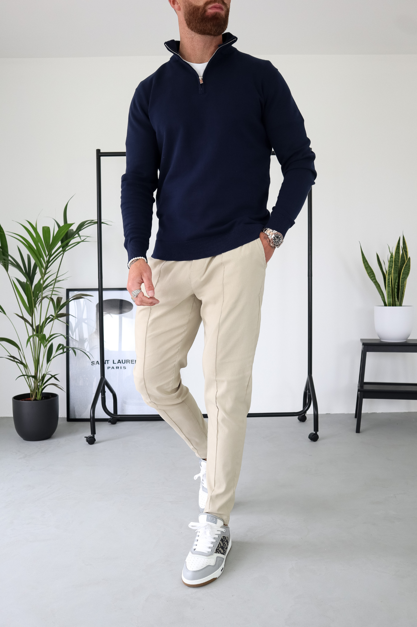 CAPO Egyptian Cotton Navy 1/4 Zip