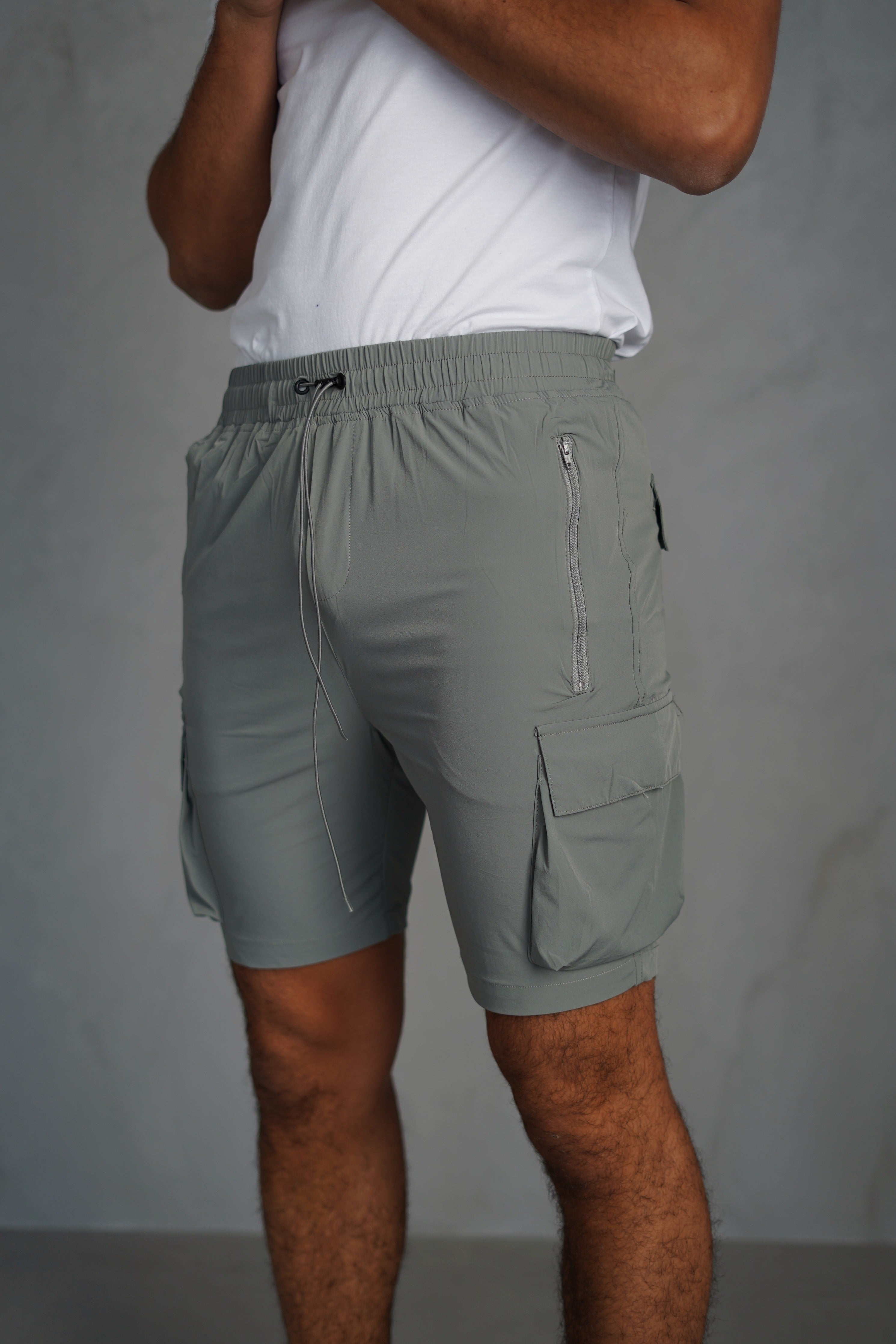 CAPO Lightweight Light Grey Cargo Shorts