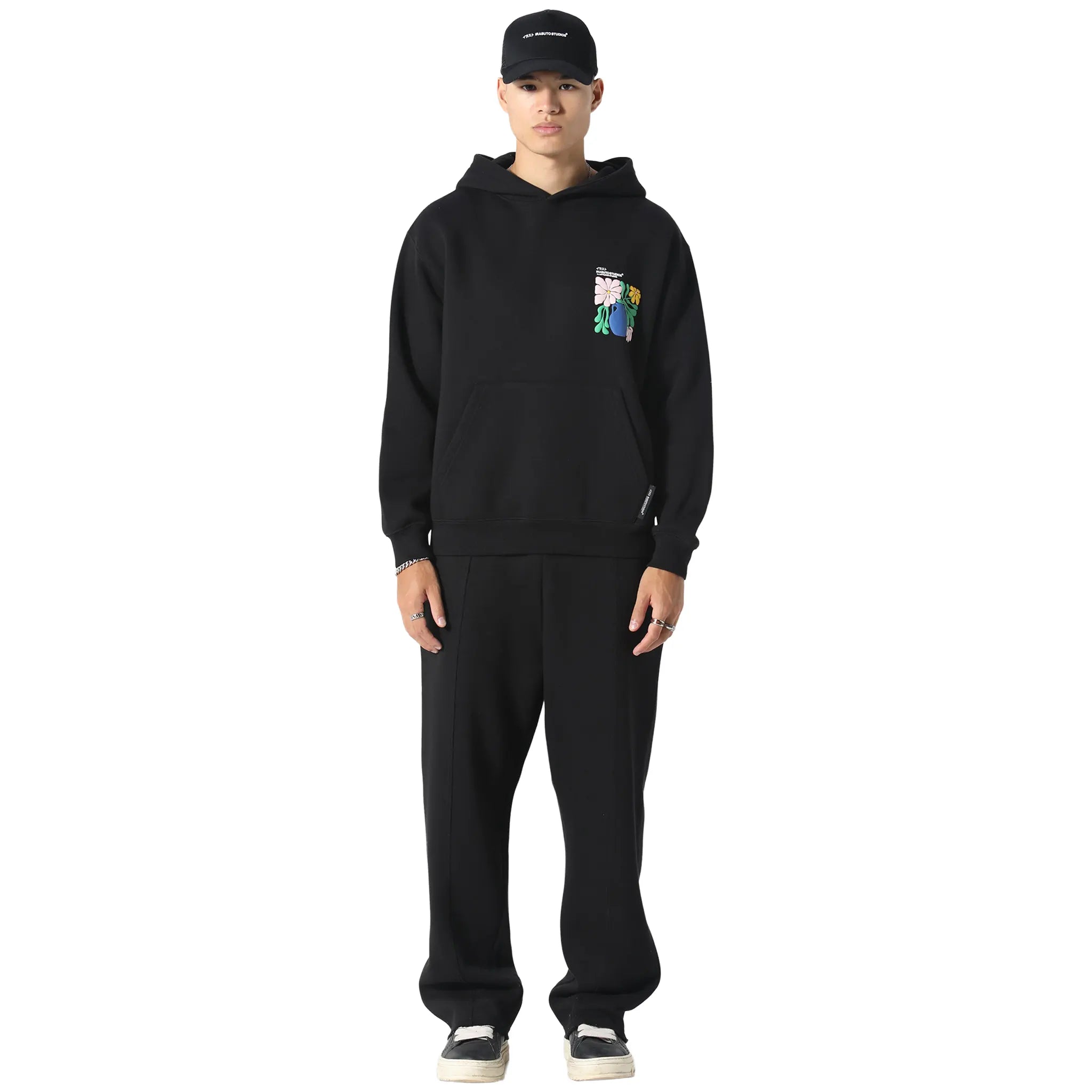 Model View of  Irasuto Studios Hikari Bloom Black Hoodie 5060615214273