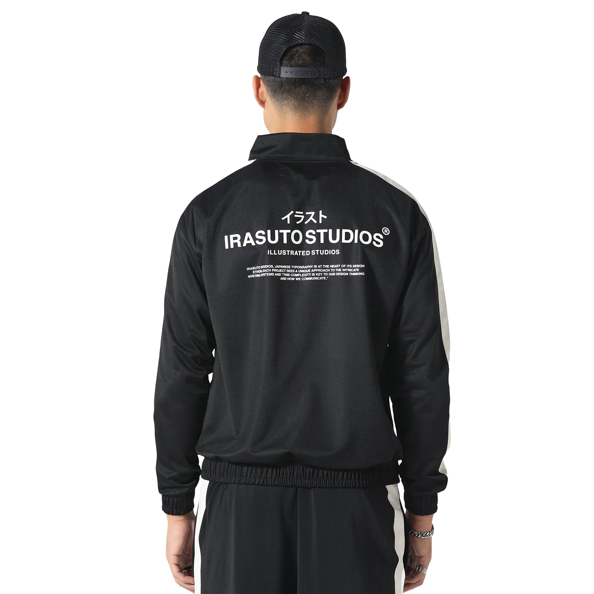 Back View of Irasuto Studios Tricote Black Track Jacket 5060615210237