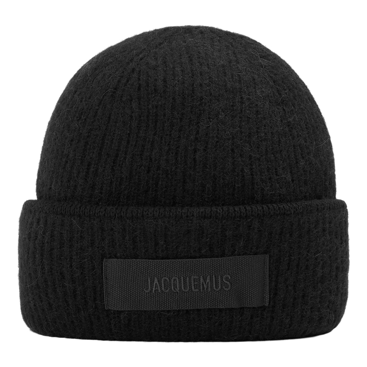 Jacquemus La Croisiere Grosgrain logo Black Beanie