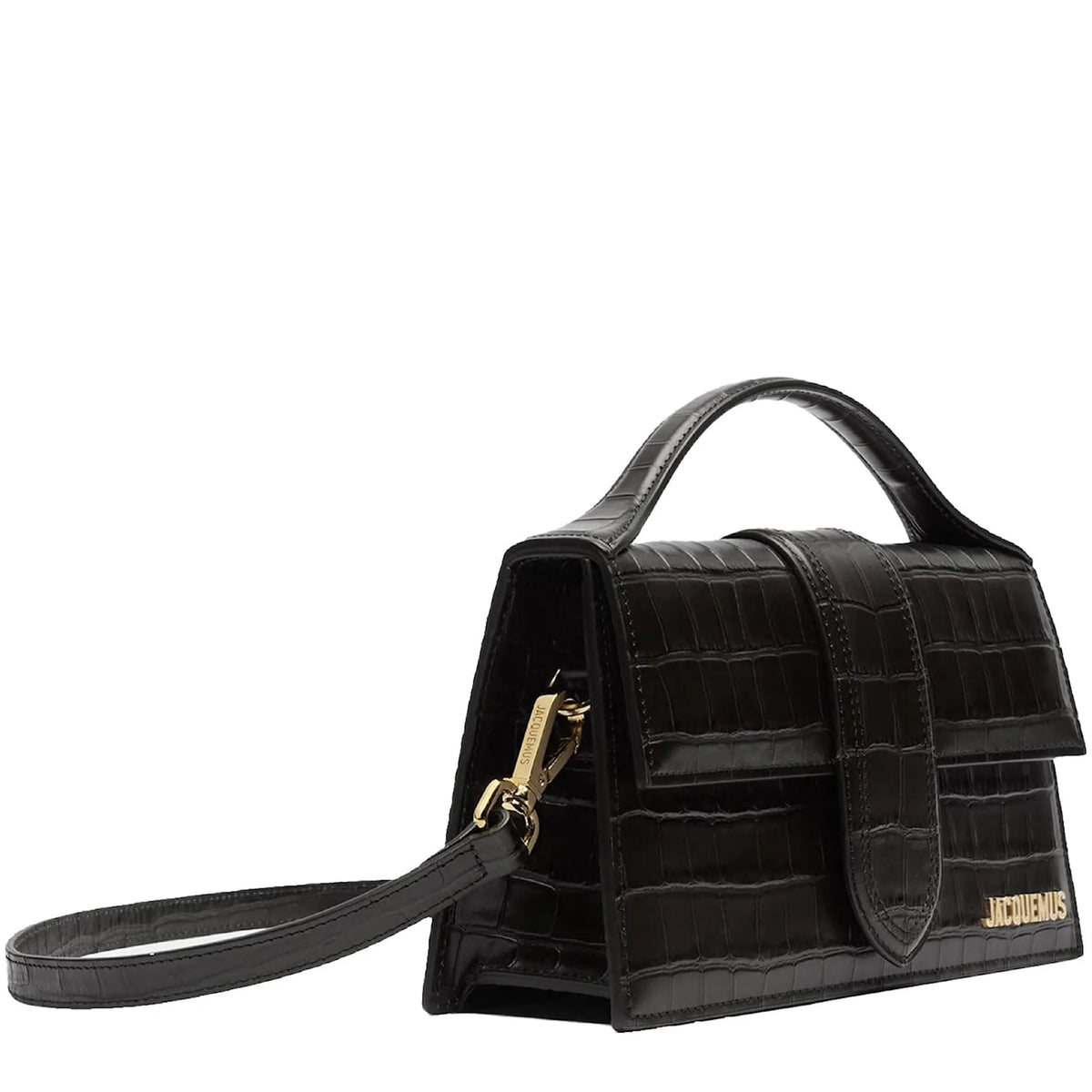 Jacquemus Large Bambino Black Crocodile Crossbody Bag | BAG JQ 2