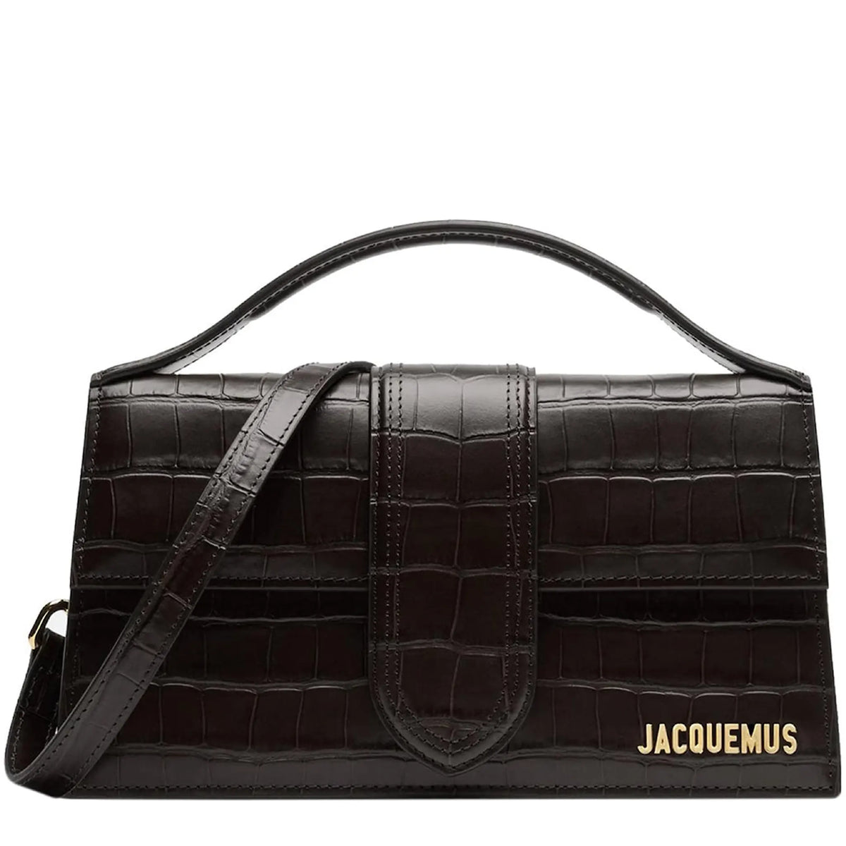Jacquemus Large Bambino Black Crocodile Crossbody Bag | BAG JQ 2