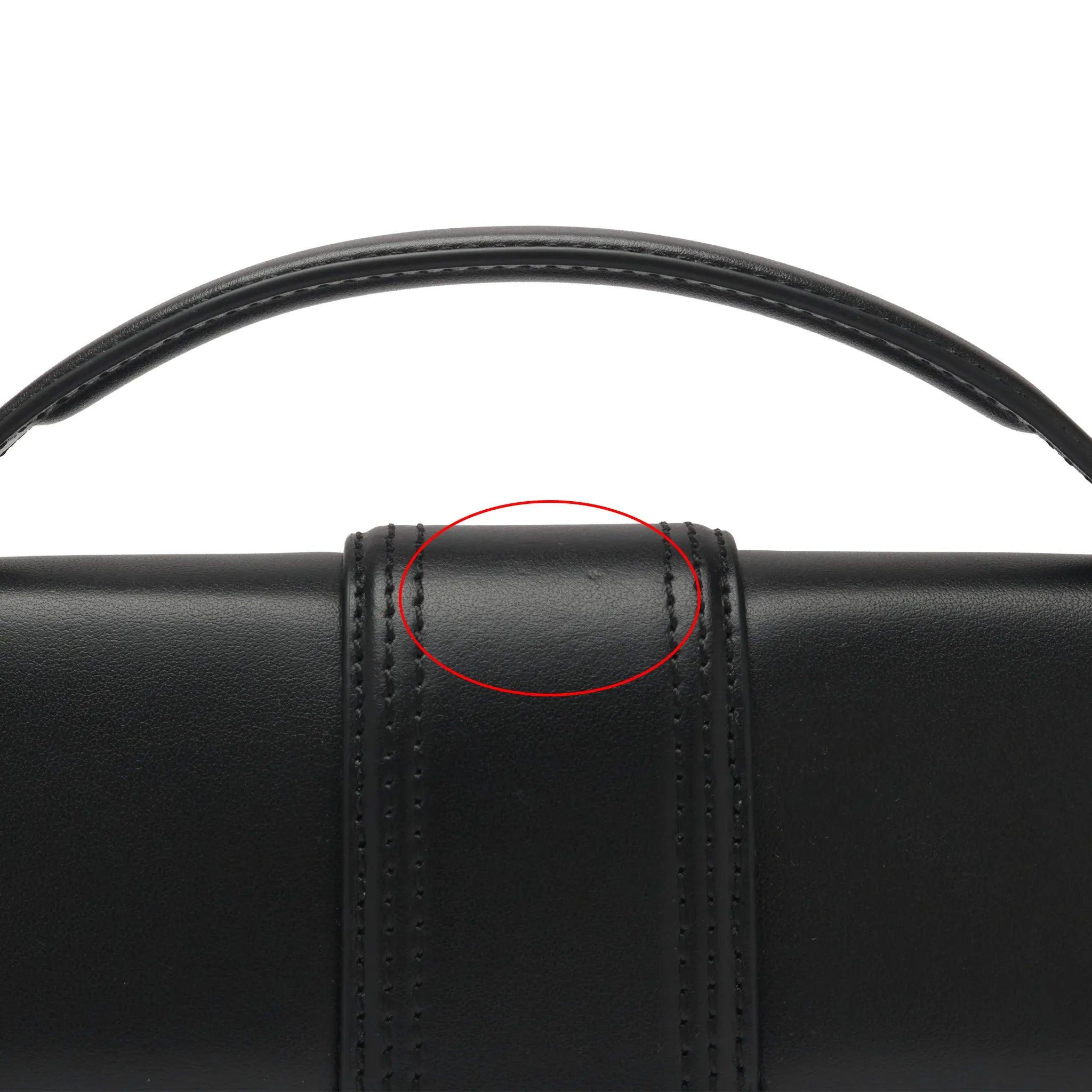 Detailed View of Jacquemus Large Bambino Black Crossbody Bag (Minor Dents)