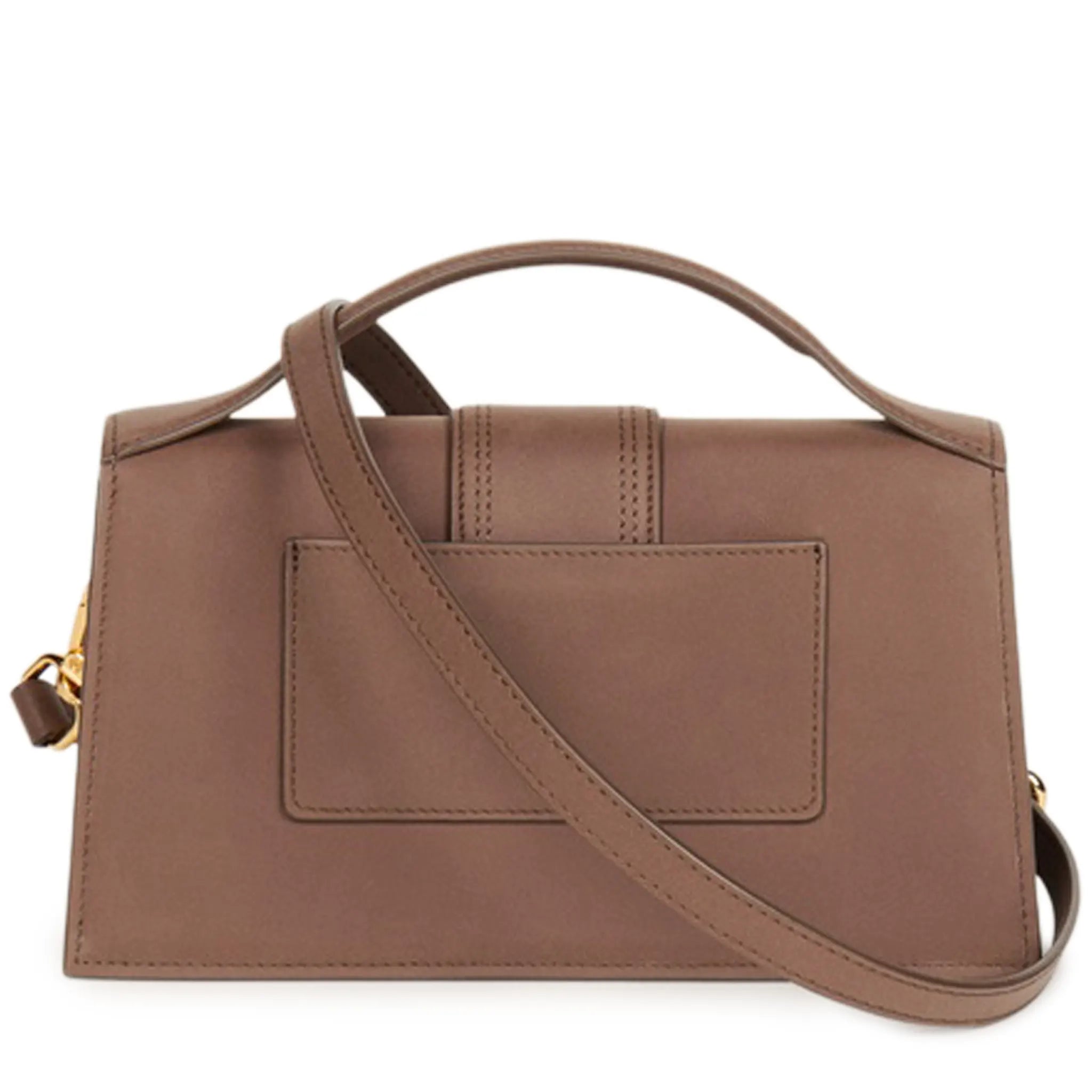 Back View of Jacquemus Large Bambino Brown Suede Crossbody Bag 213BA007-3069-850
