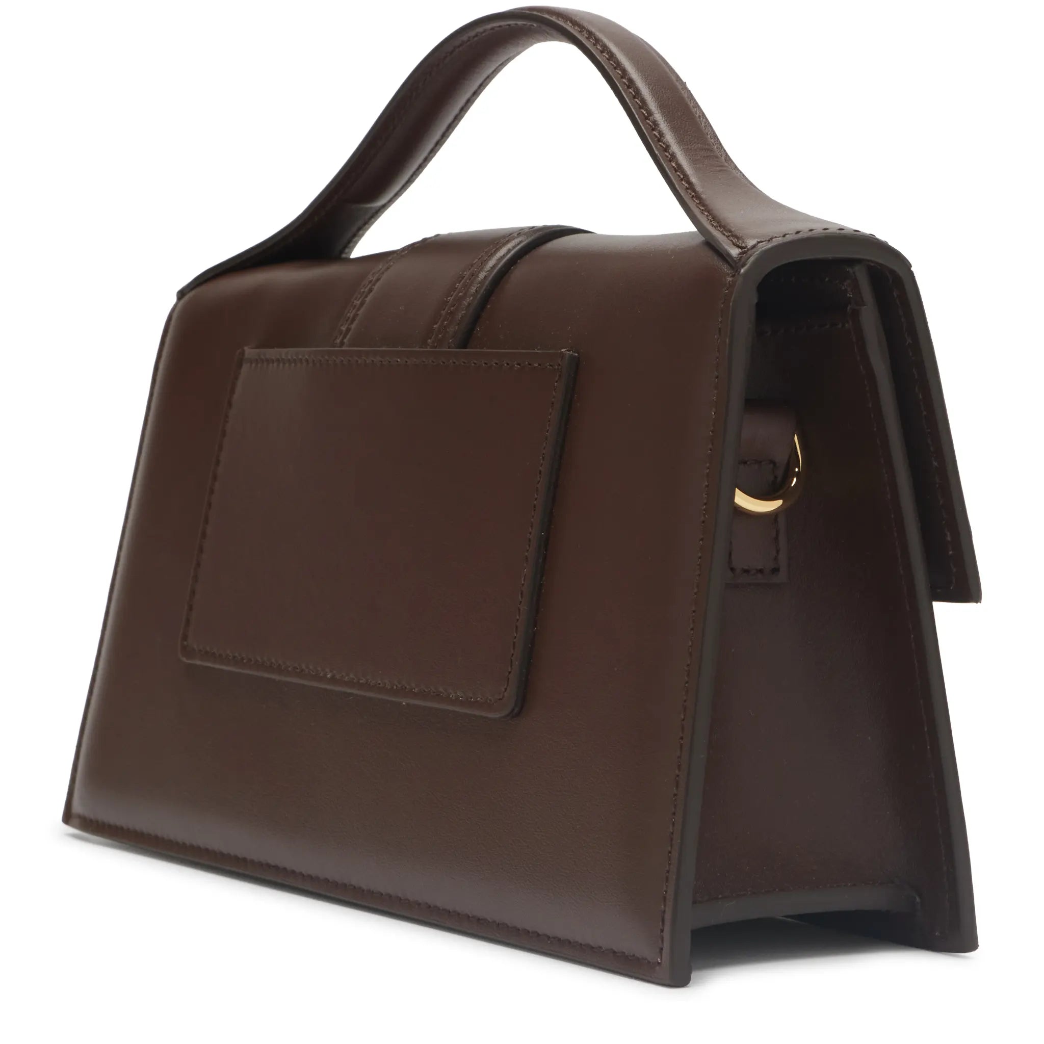 Back Side View of Jacquemus Large Bambino Dark Brown Crossbody Bag (Minor Dented)