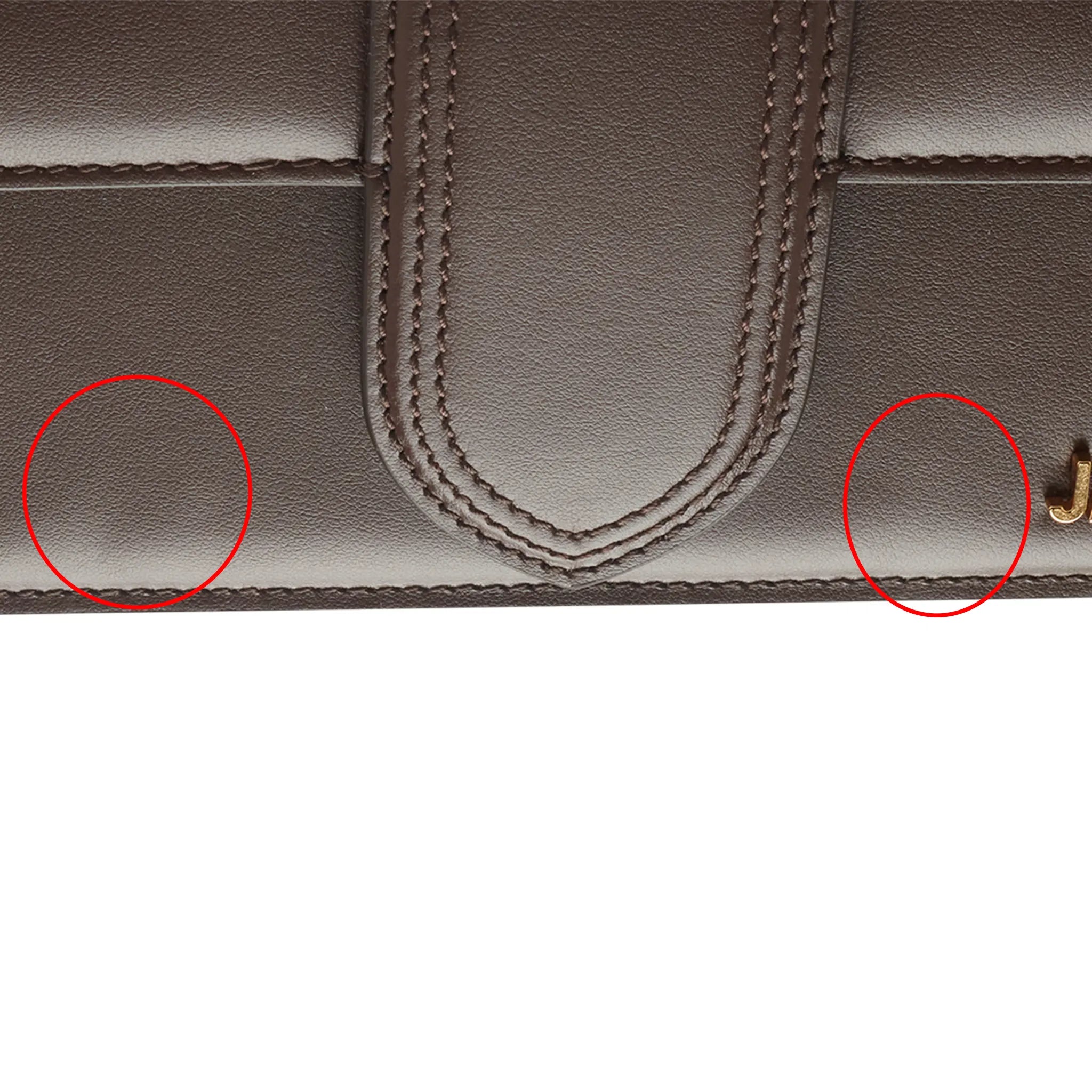 Detailed View of Jacquemus Large Bambino Dark Brown Crossbody Bag (Minor Dented)