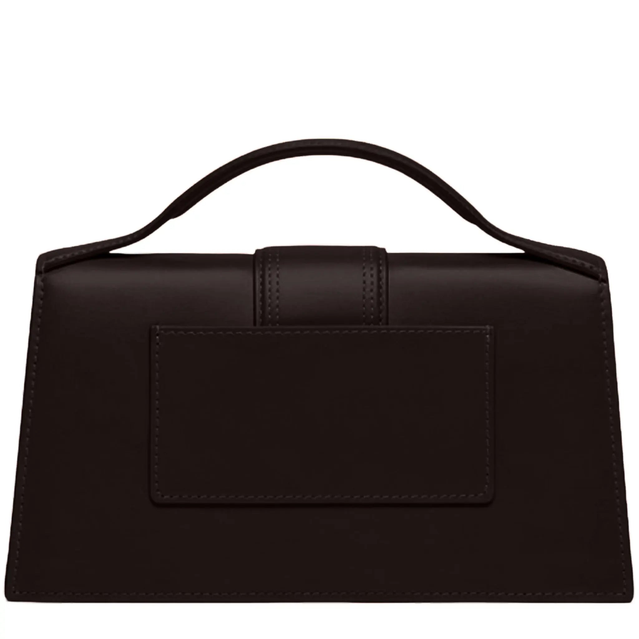 Back View of Jacquemus Large Bambino Dark Brown Crossbody Bag