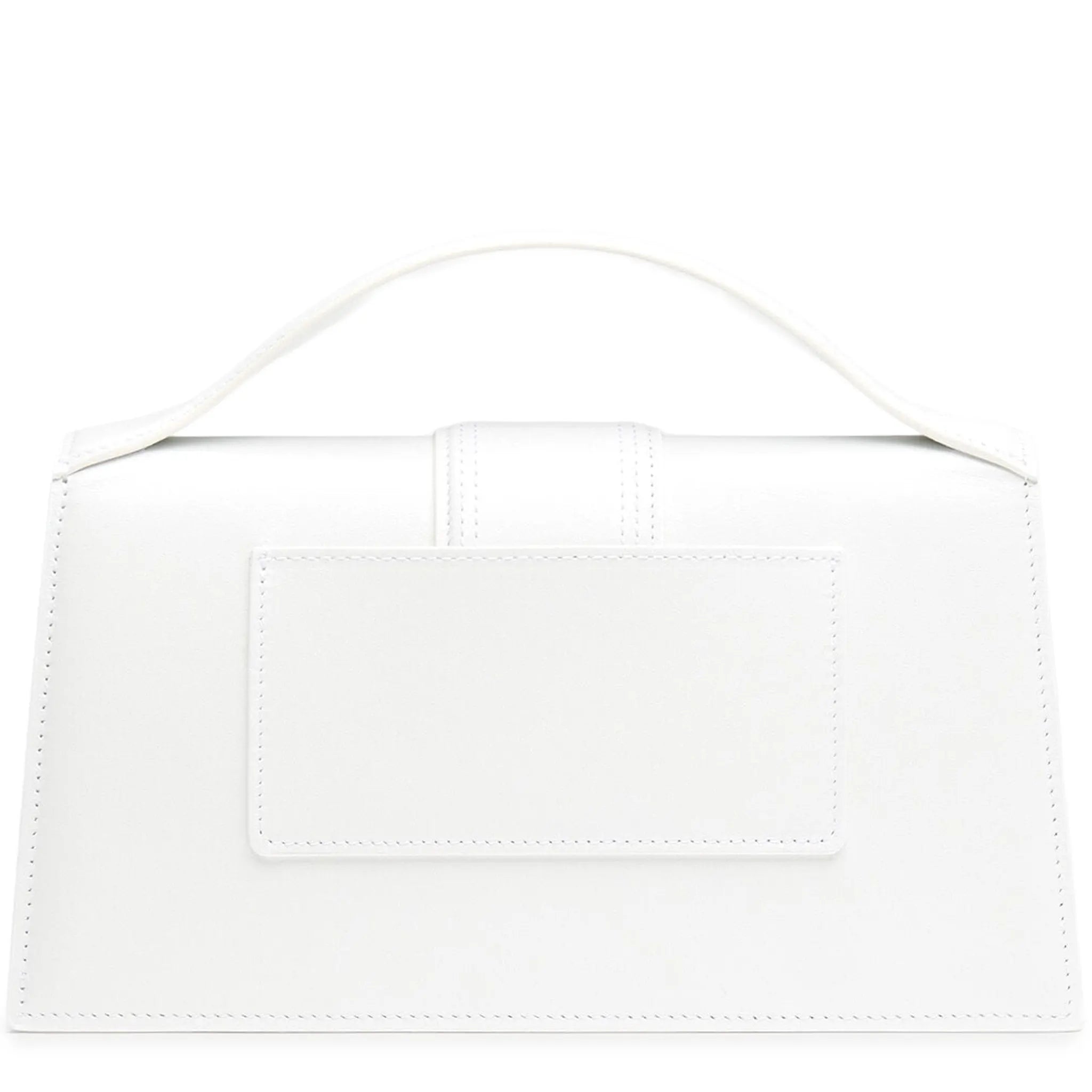 Back View of Jacquemus Large Bambino White Crossbody Bag BAW00007BC01C01100