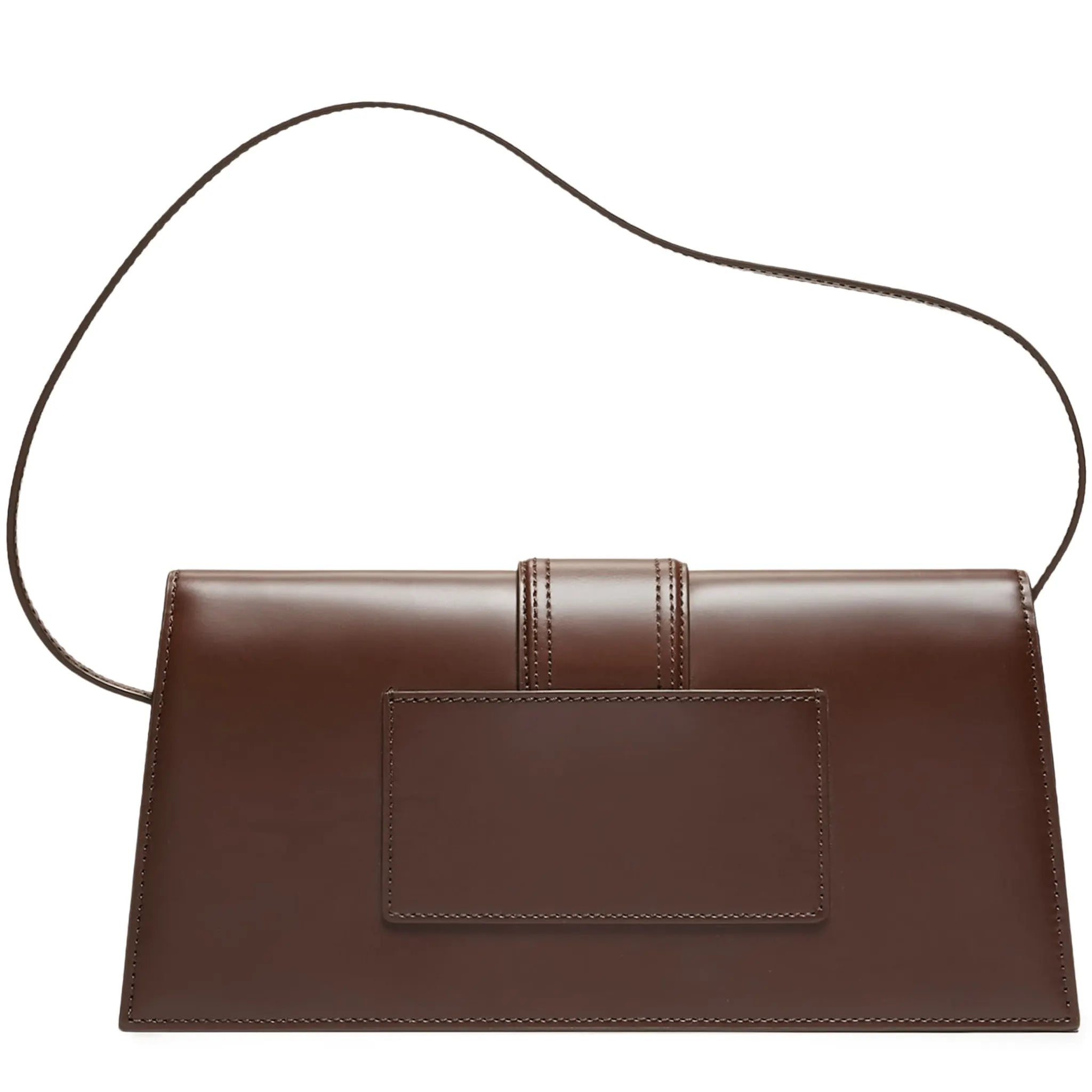 Back View of Jacquemus Le Bambino Long Flap Brown Shoulder Bag BAW00013AC01A01850