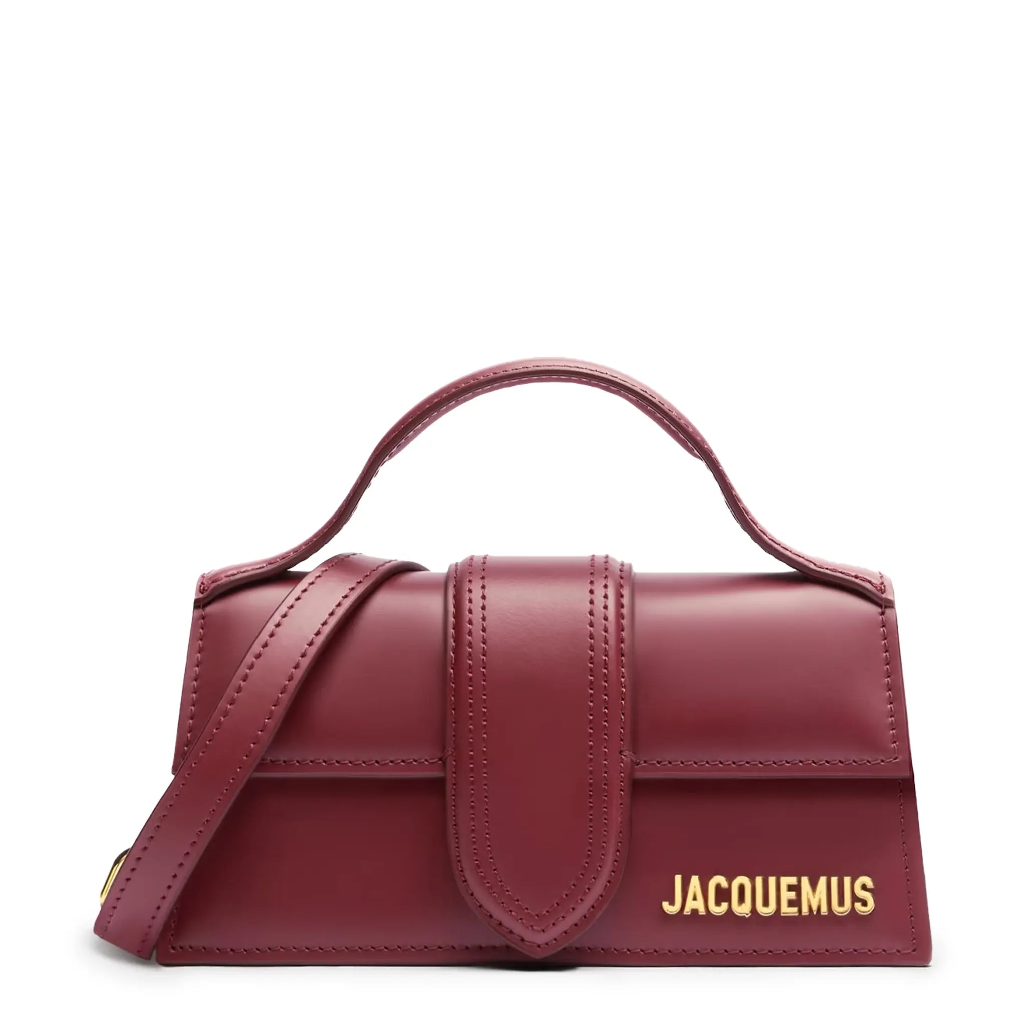 Front view of Jacquemus Le Bambino Small Dark Burgundy Crossbody Bag 213BA006-3100-495