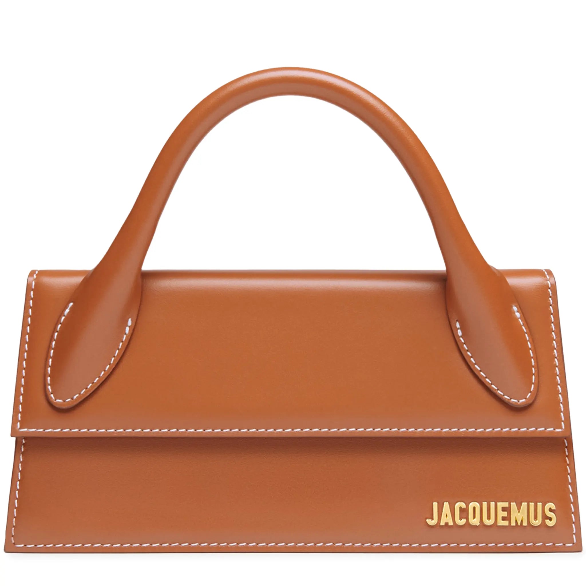 Front View of Jacquemus Long Chiquito Signature Light Brown Handbag BAW00004AC01C04811