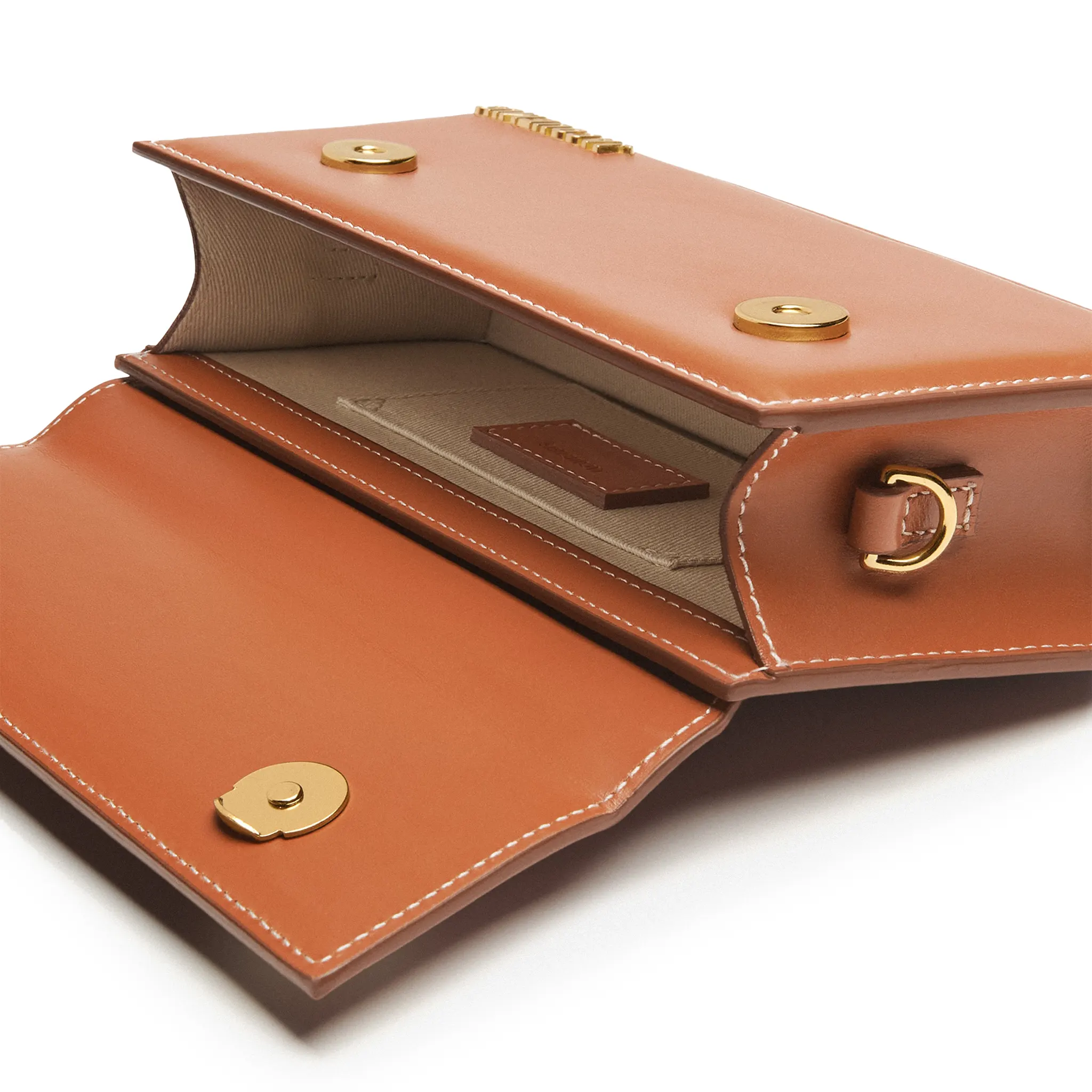 Inside View of Jacquemus Long Chiquito Signature Light Brown Handbag BAW00004AC01C04811