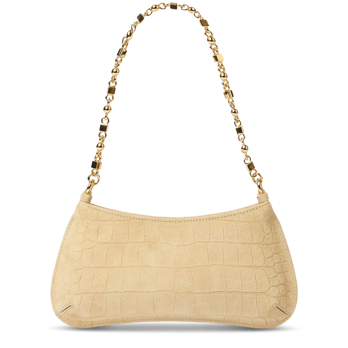 Jacquemus The Bisou Chain Small Suede Beige Shoulder Bag