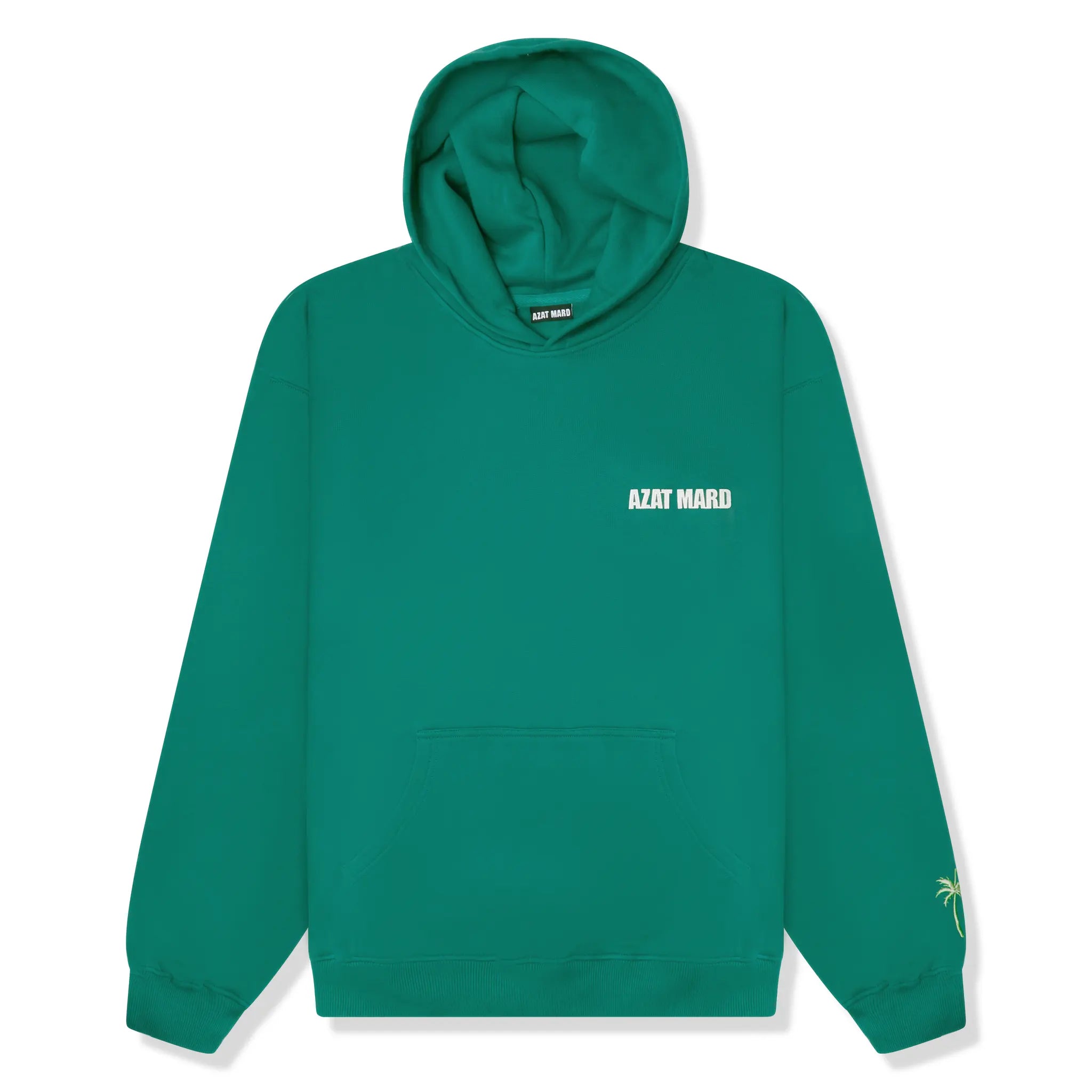 Front view of Azat Mard Country Club Green Hoodie