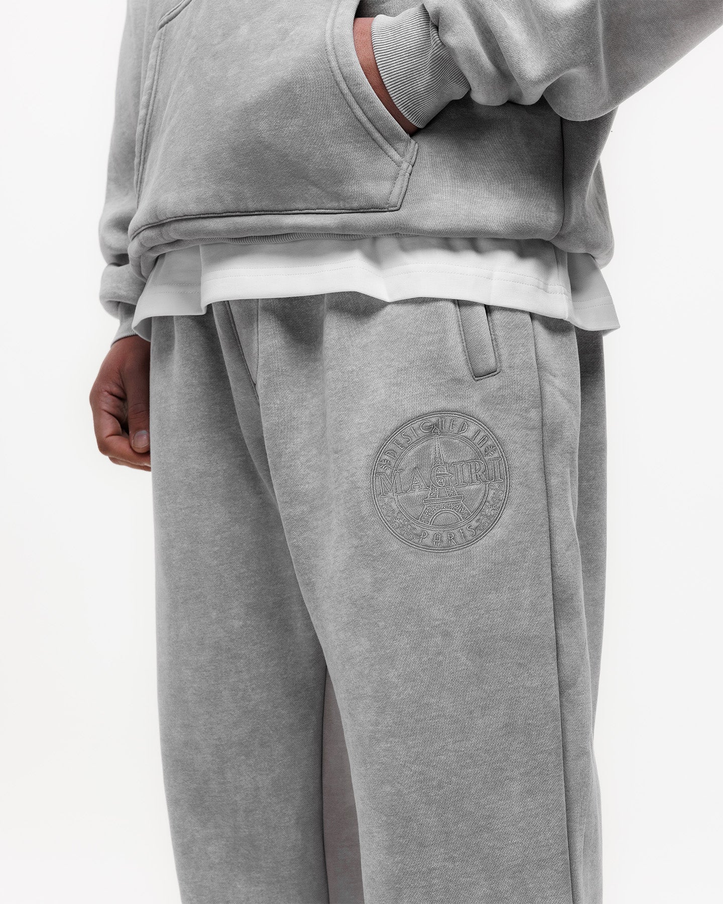 MAGIRI Embroidered Washed Oatmeal Sweatpants