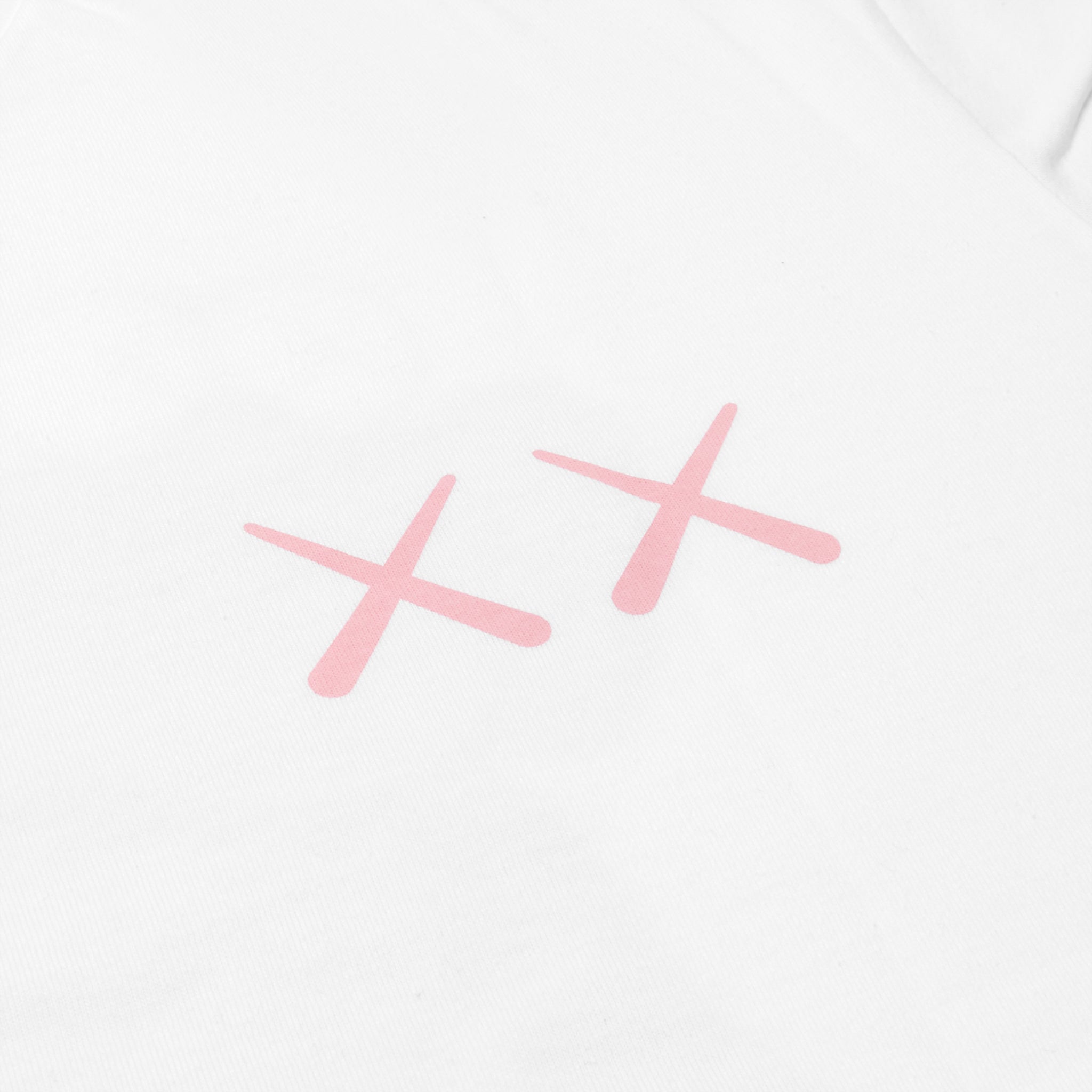 Chest logo view of Kaws X Uniqlo Ut Graphic White T Shirt 467774