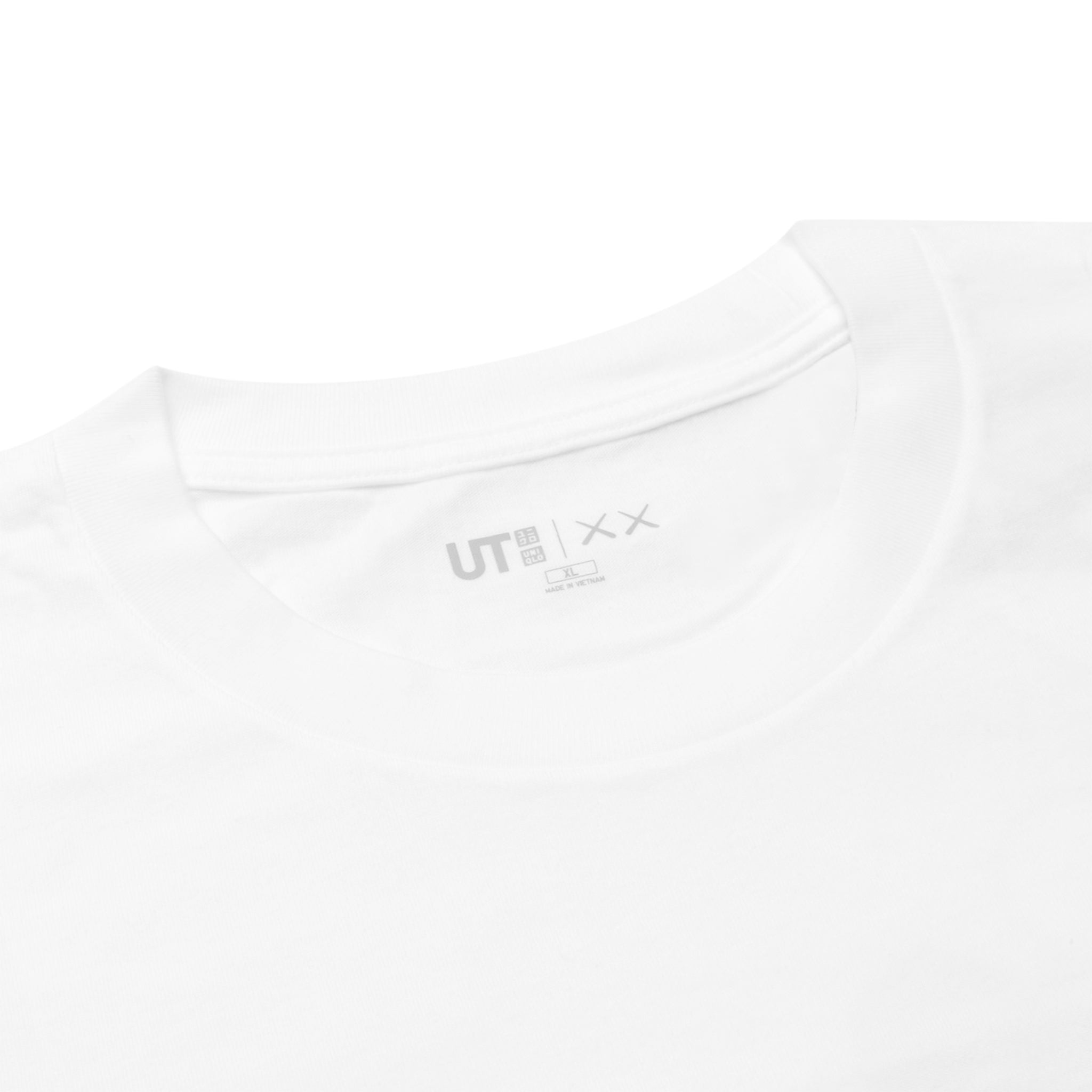 Neck view of Kaws X Uniqlo Ut Graphic White T Shirt 467774