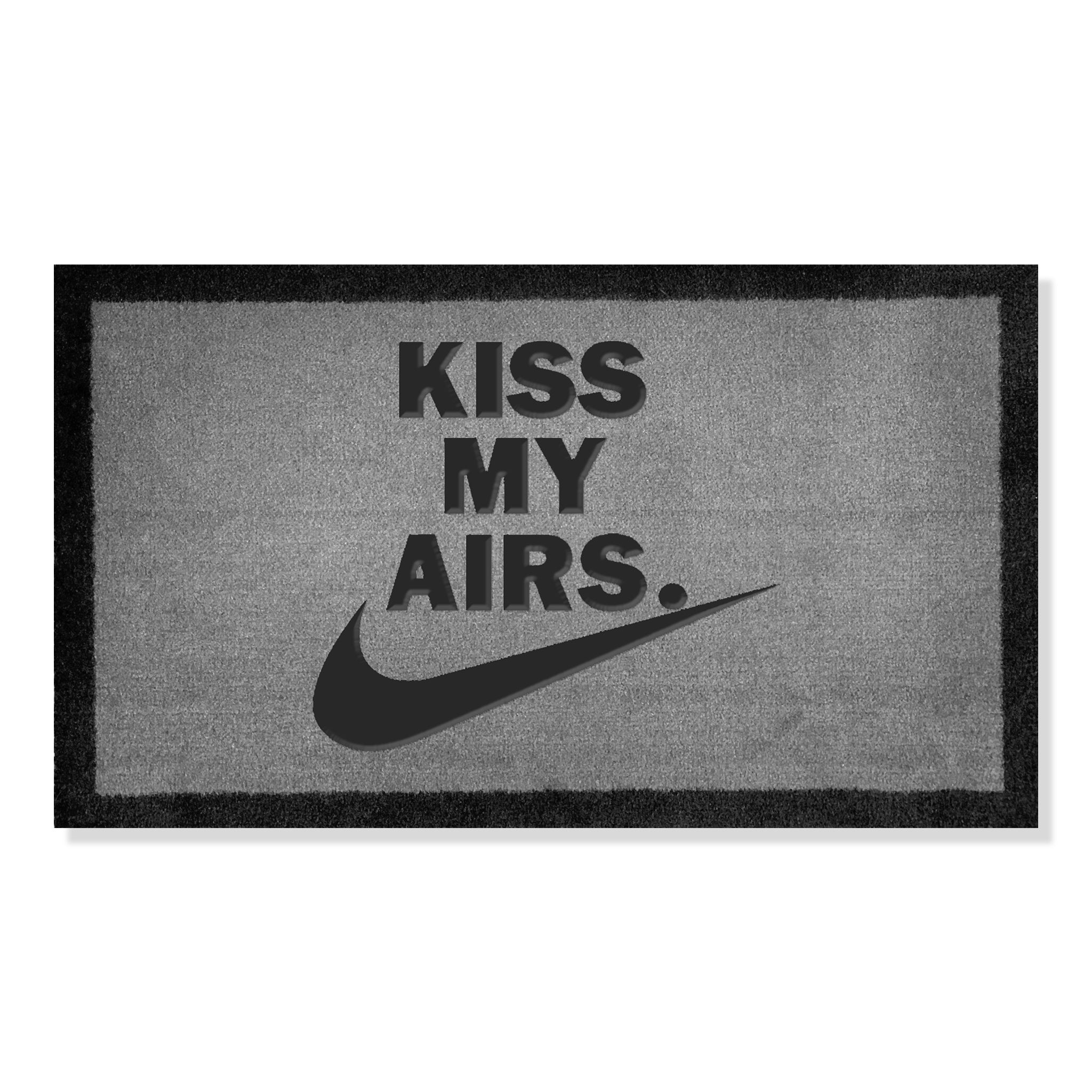 Front view of Kiss My Airs Light Grey Doormat 70x40cm 