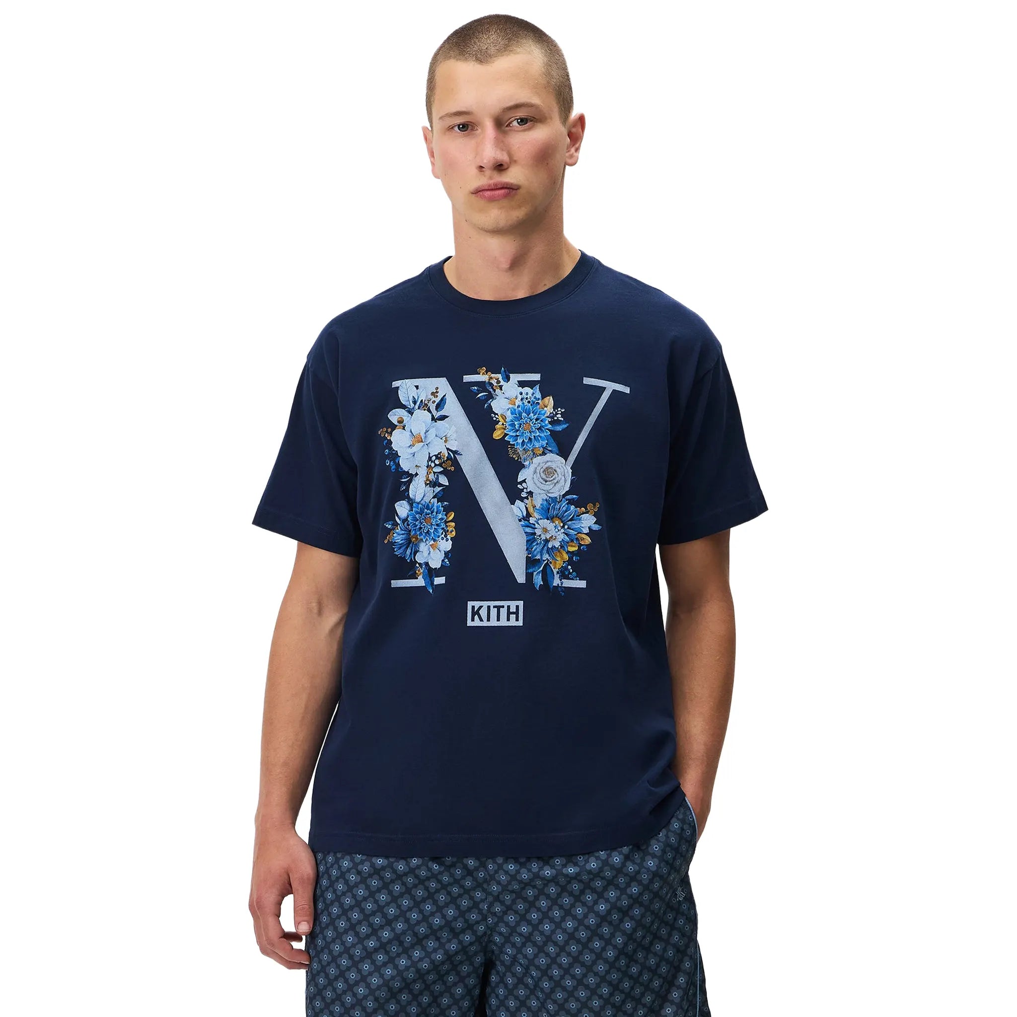 Front View of Kith Floral Ny Nocturnal T-Shirt KHM030897-413