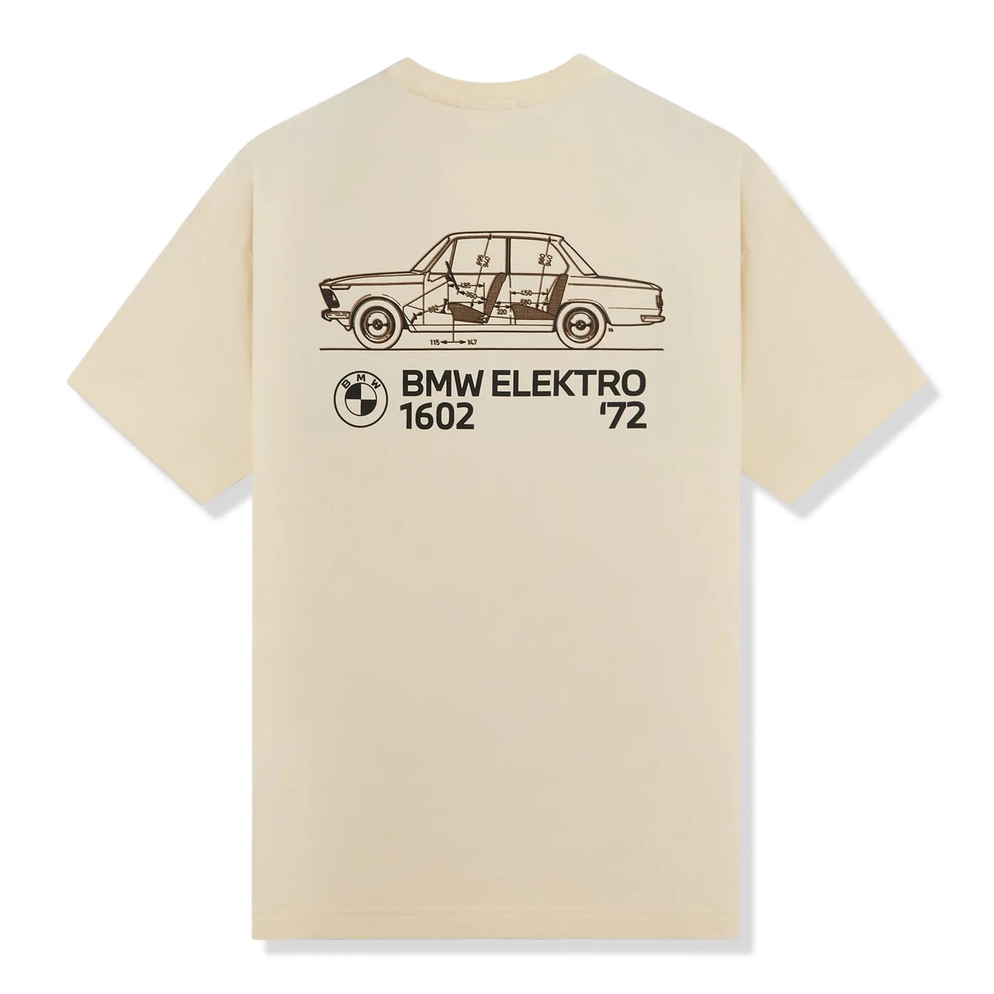 Back View of Kith For BMW M1 Schematic Pocket Sandrift T-Shirt KHMG030039-104
