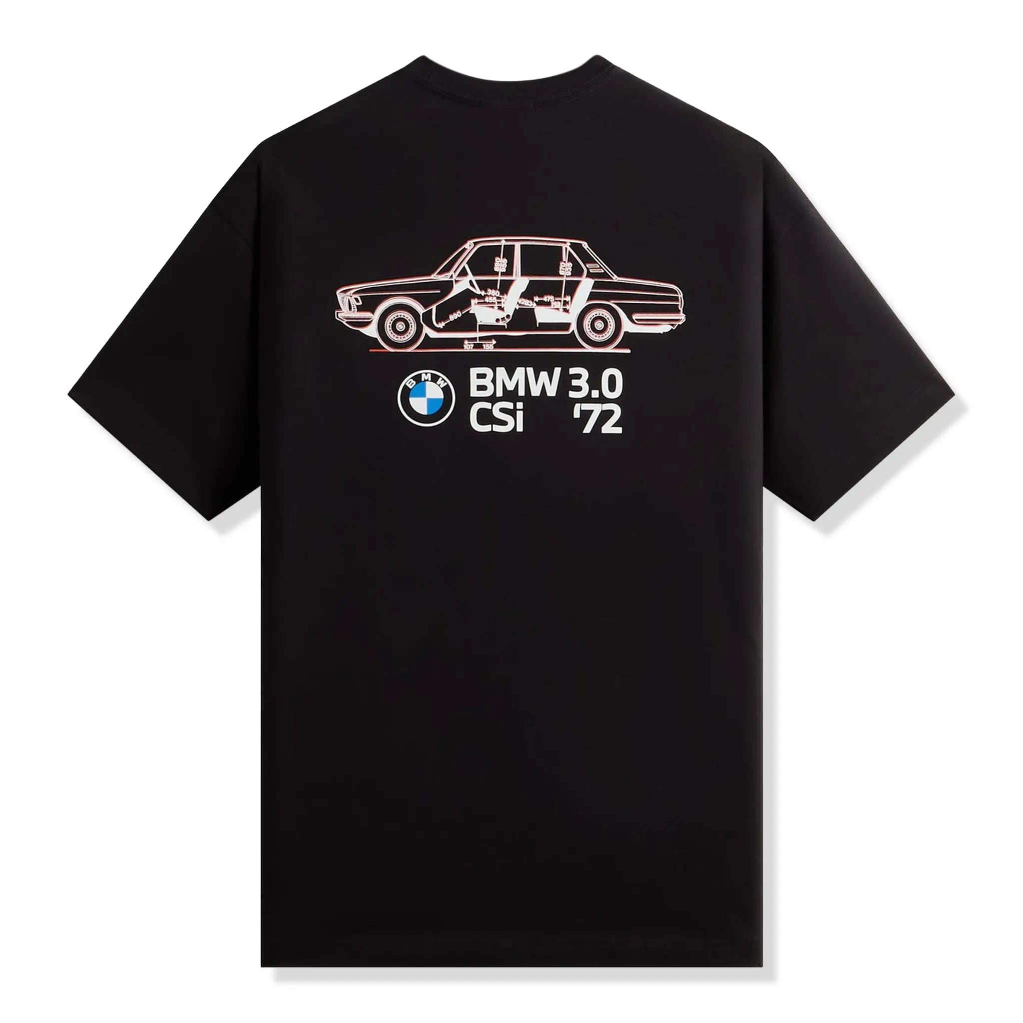 Back View of Kith For BMW M3 Csi 3.0 Schematic Pocket Black T-Shirt