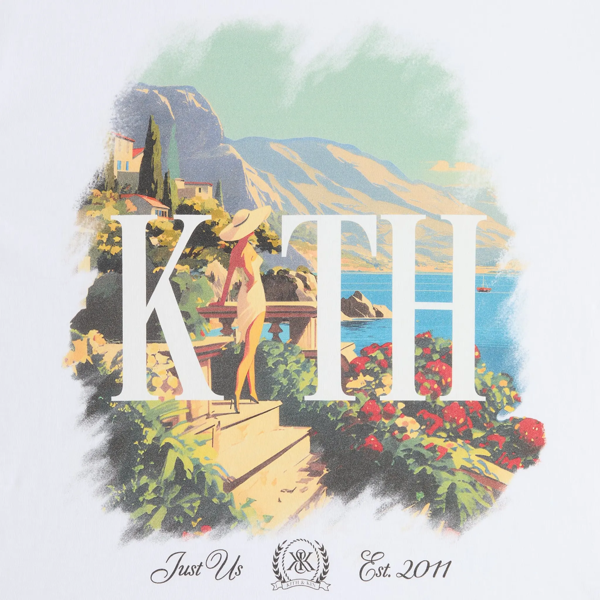 Detailed View of Kith Getaway Vintage White T-Shirt KHM035122-101