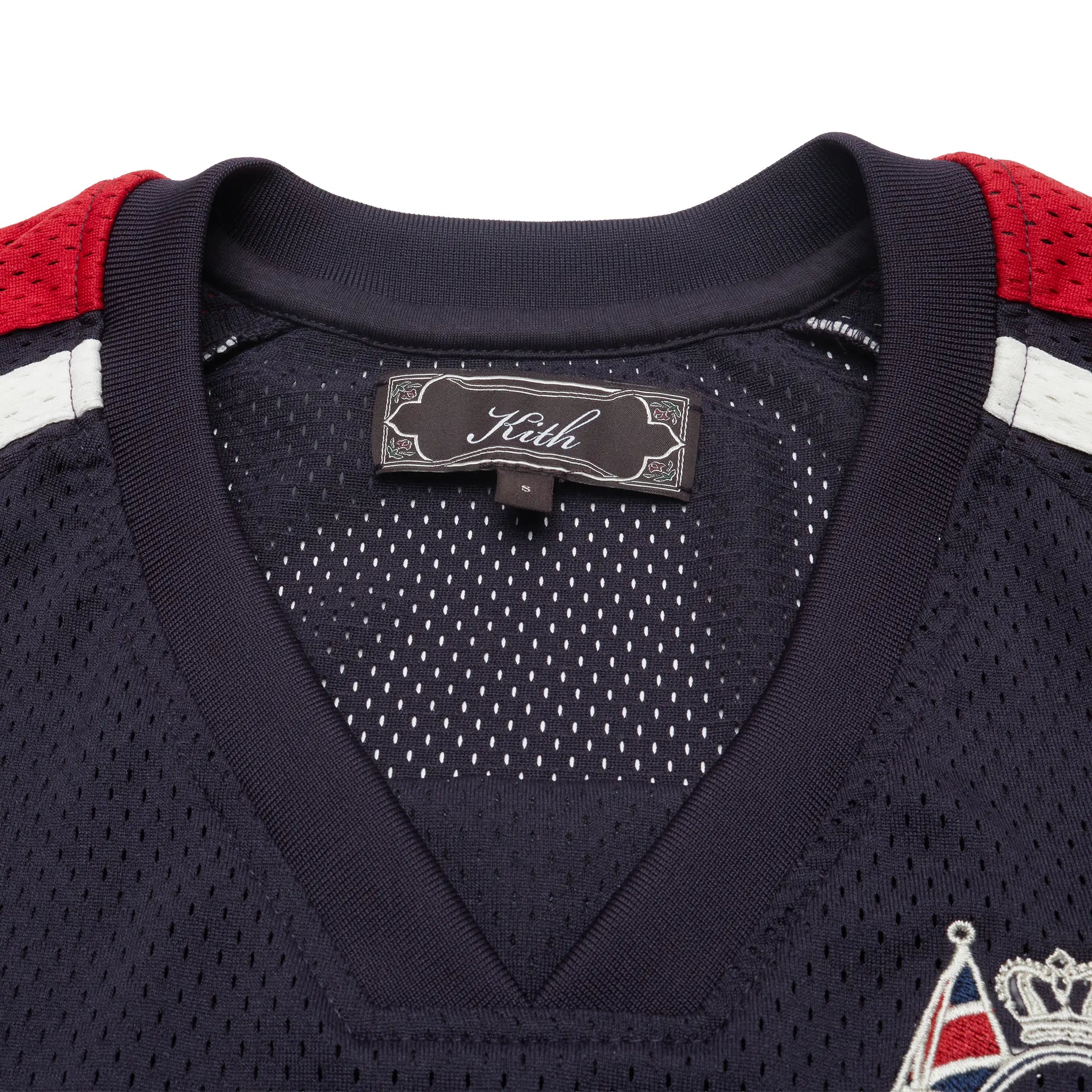 Neck View of Kith London Mesh Nocturnal Jersey KHM035162-413