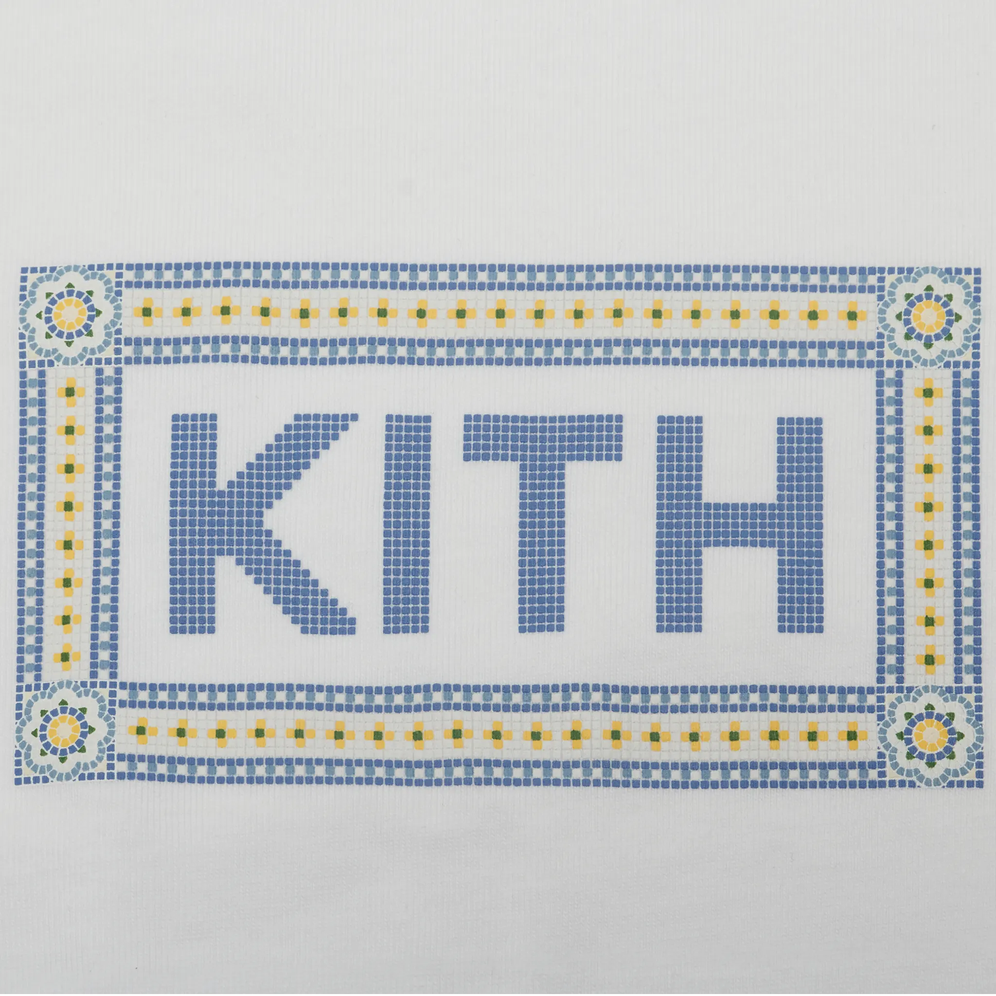 Detailed View of Kith Mosaic Tile White T-Shirt KHMG030026-101