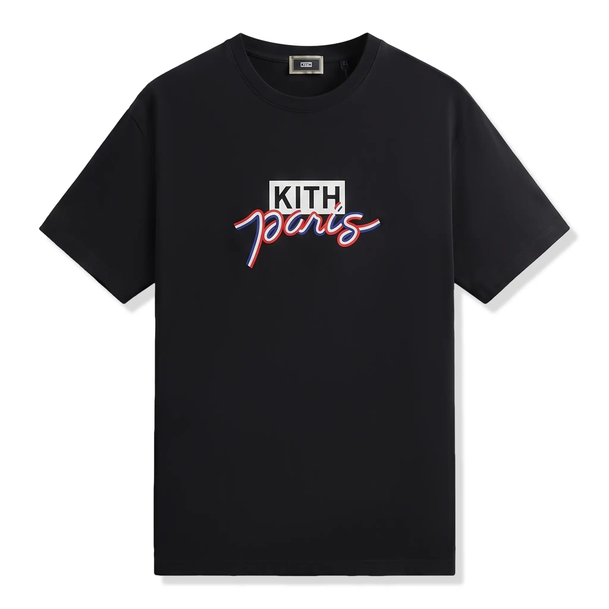Front View of Kith Paris Classic Logo Black T-Shirt