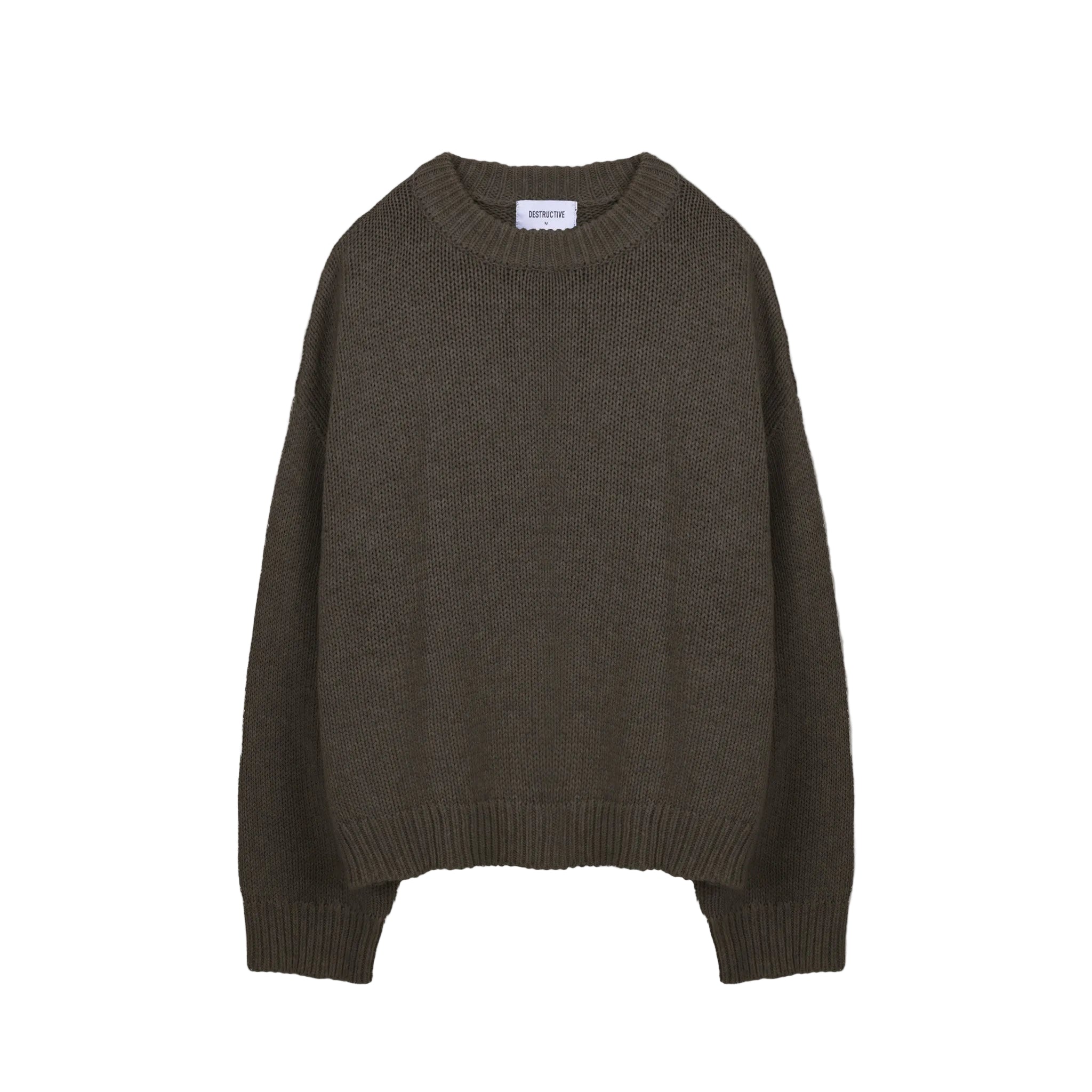 Front view of Destructive Knitted Sable Sweatshirts