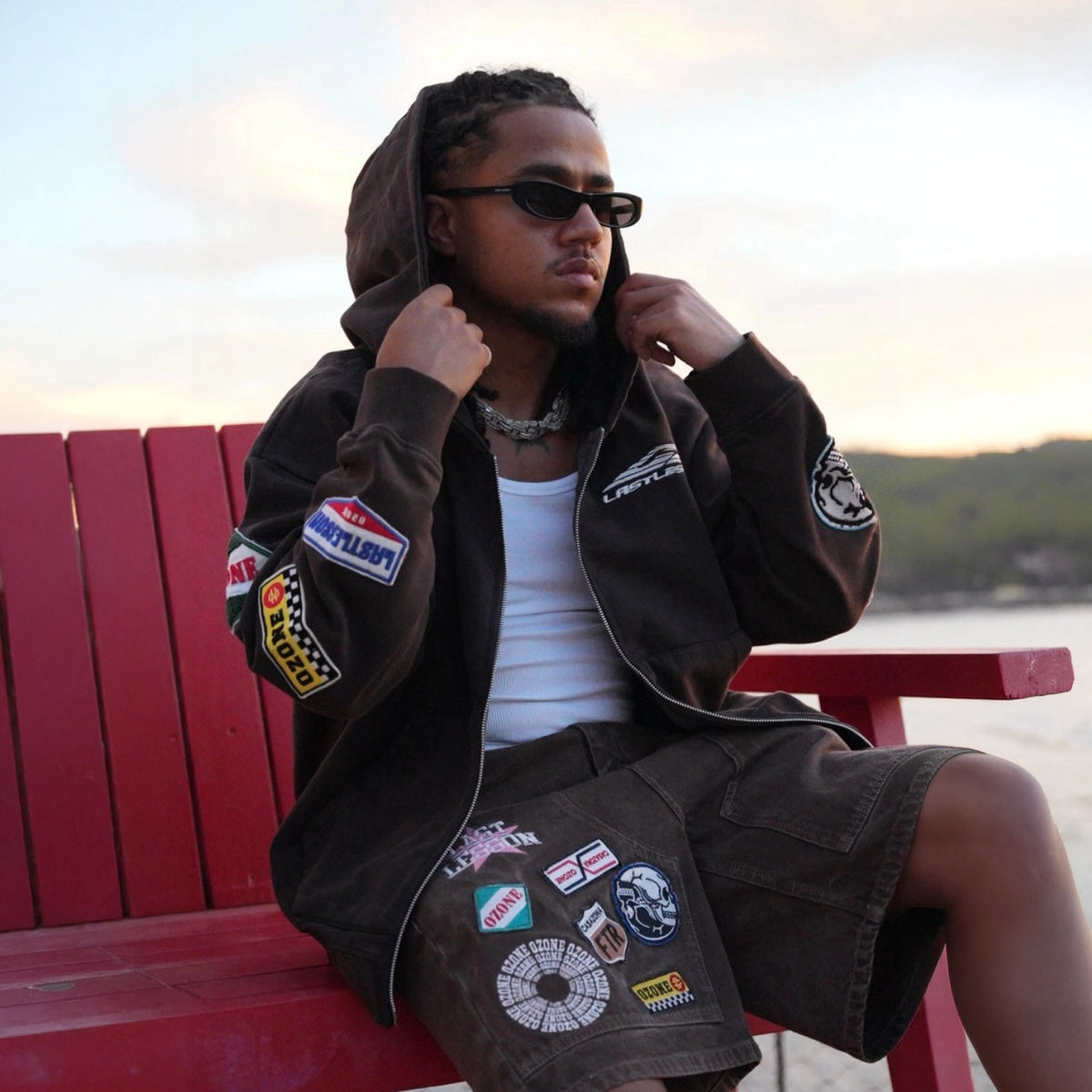 Last Lesson Casazona Brown Zip-Up Hoodie |