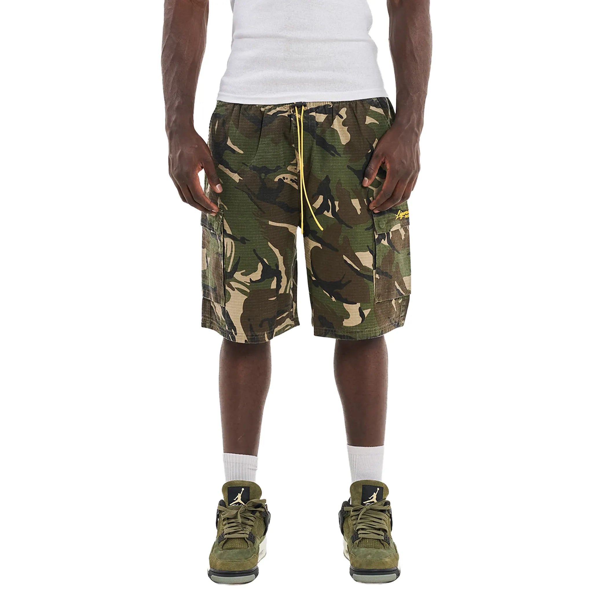 Front View of Legende Paris Camo Shorts