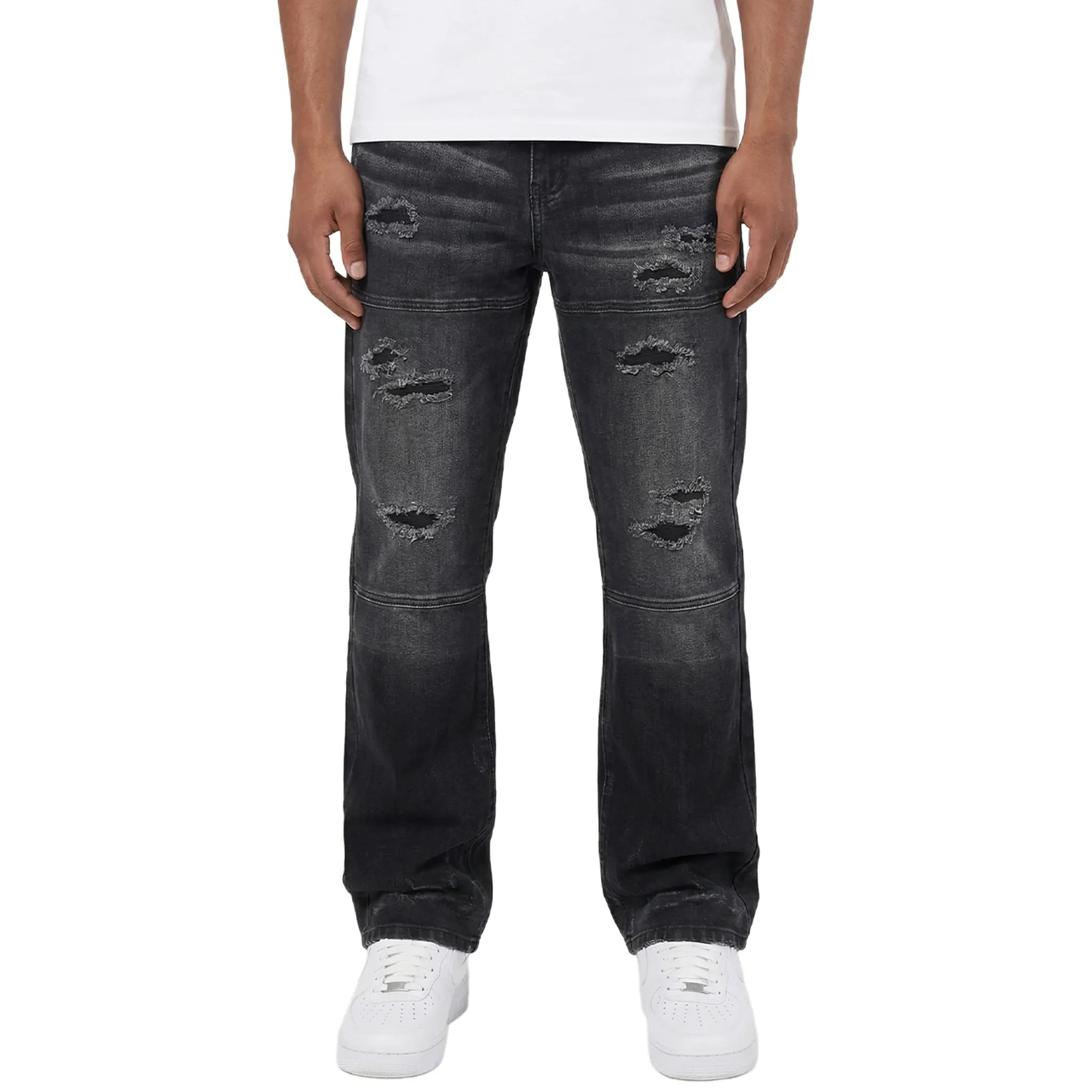 Front View of Légende Paris Classico Washed Black Jeans